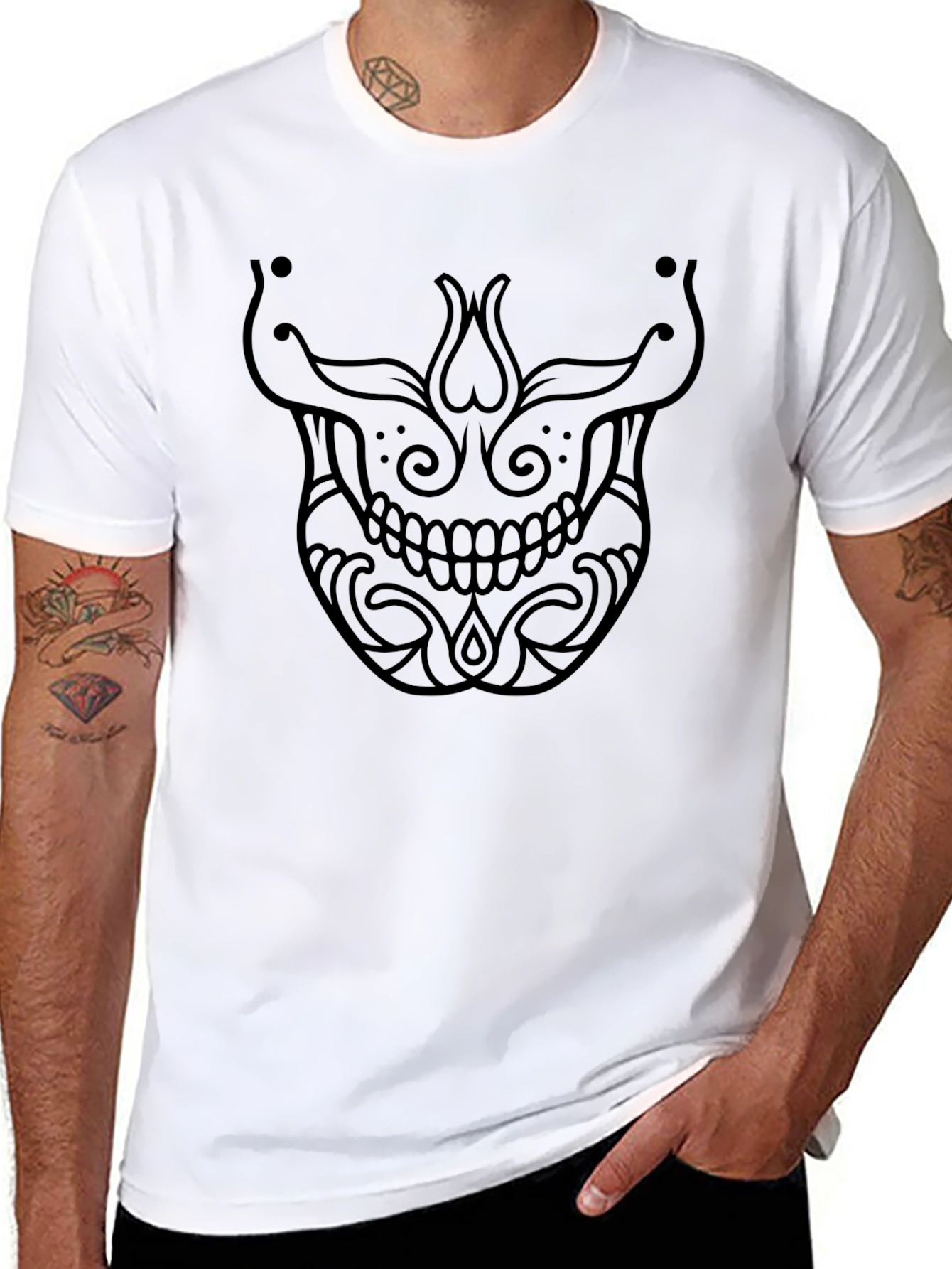 Skull Graphic Black T-Shirt - Mens Fashion