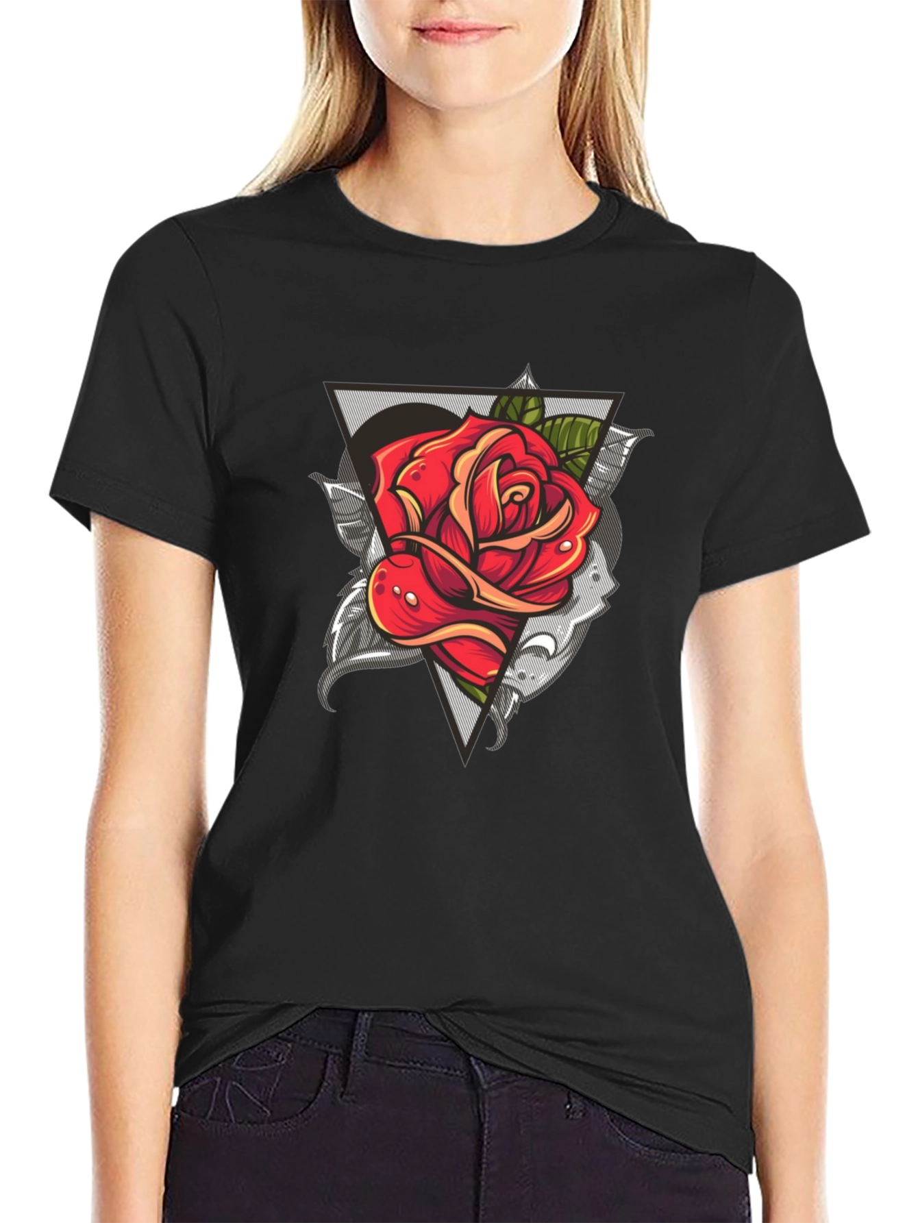 Rose Graphic Black T-Shirt - Modern Streetwear