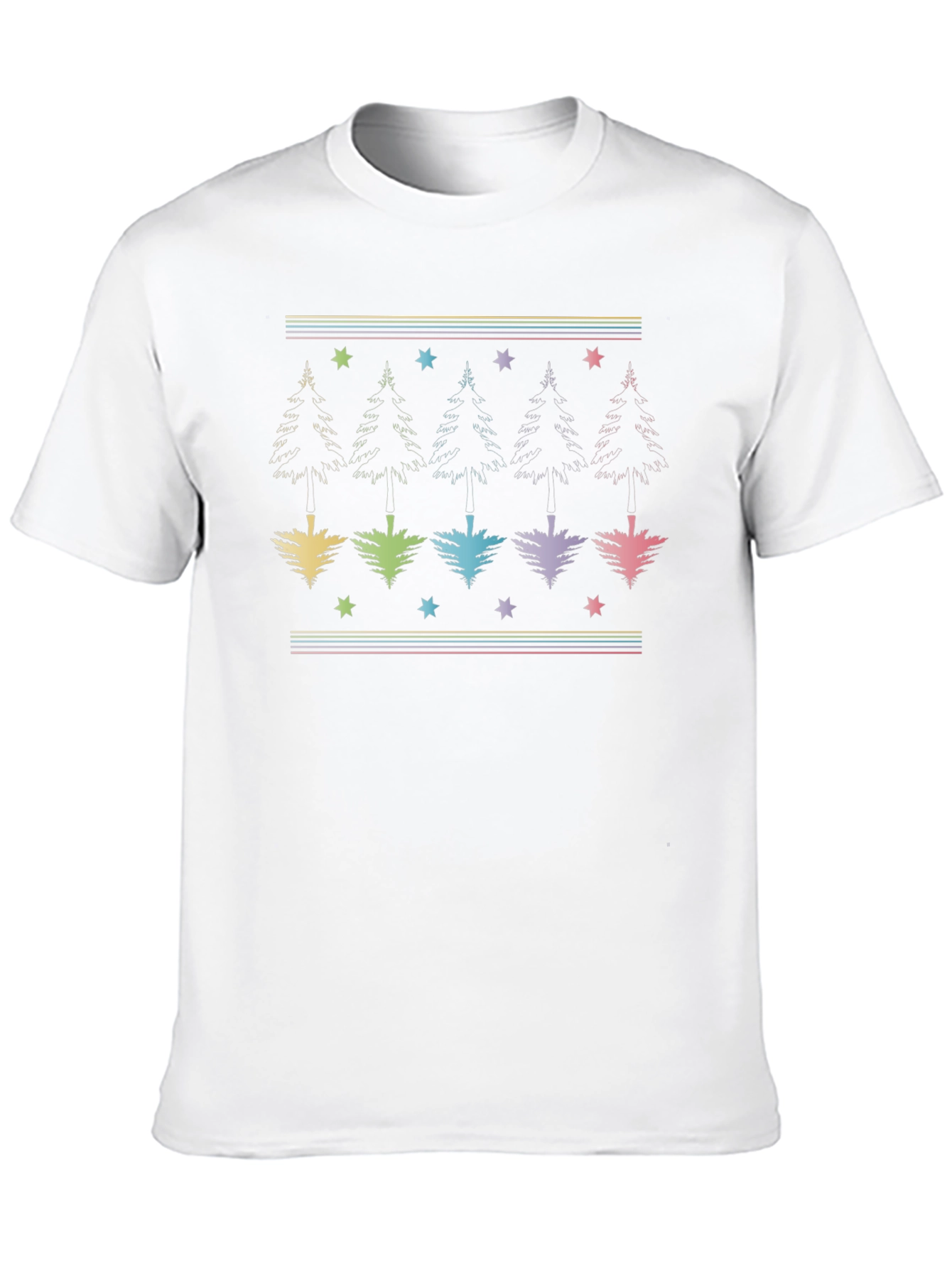 Festive Pine Tree Graphic T-Shirt