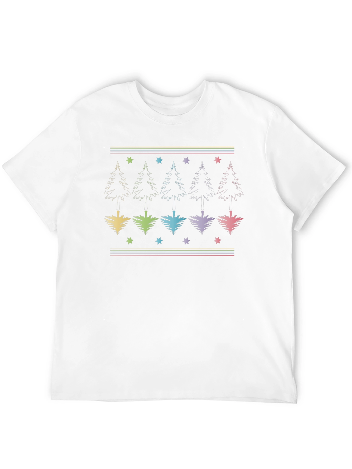 Festive Pine Tree Graphic T-Shirt