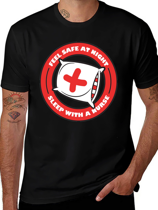 Feel Safe At Night Nurse Graphic Tee