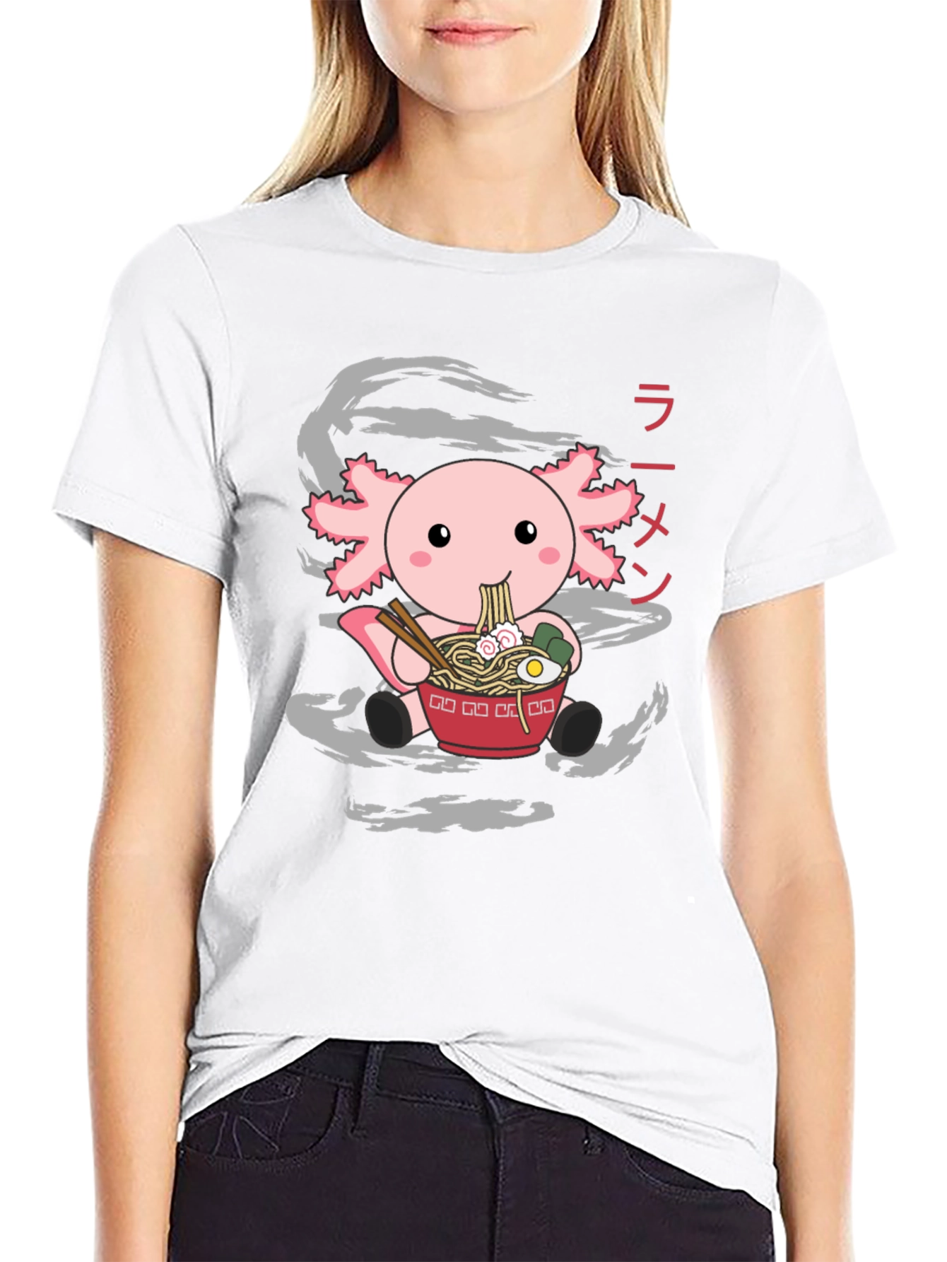 Axolotl Ramen T-Shirt - Cute Japanese Style Tee