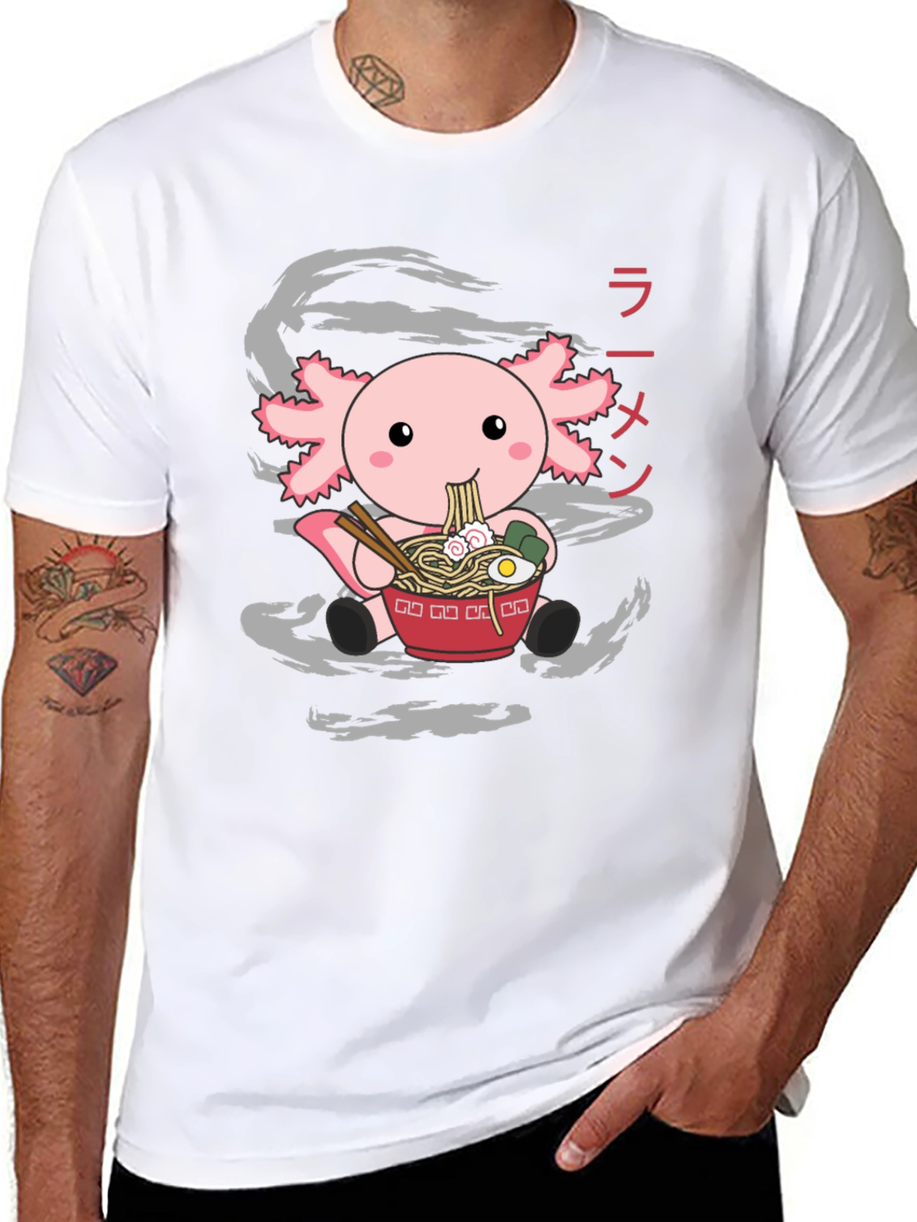 Axolotl Ramen T-Shirt - Cute Japanese Style Tee