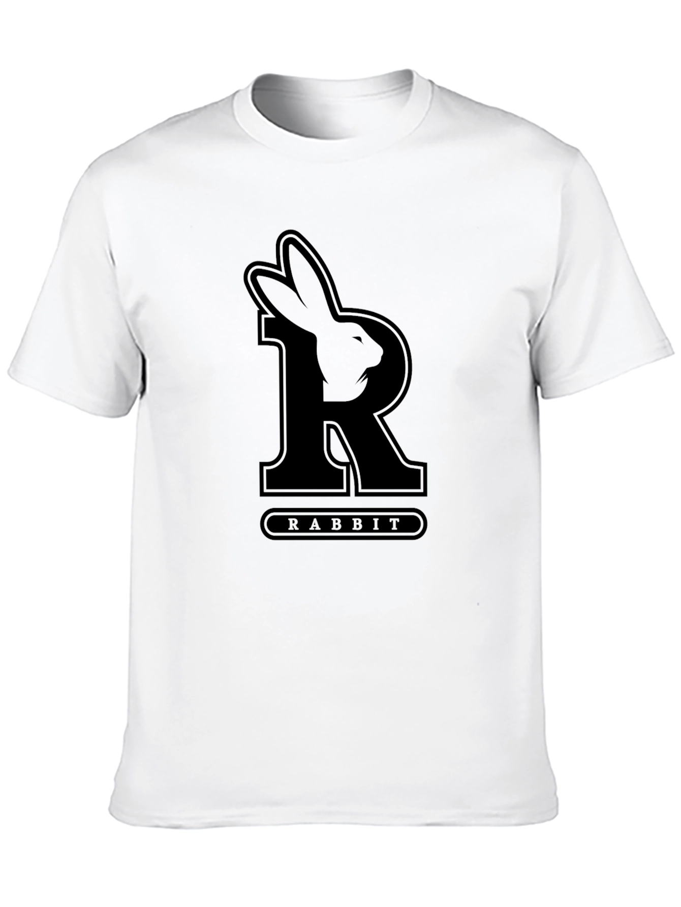 Rabbit Initial T-Shirt - Black