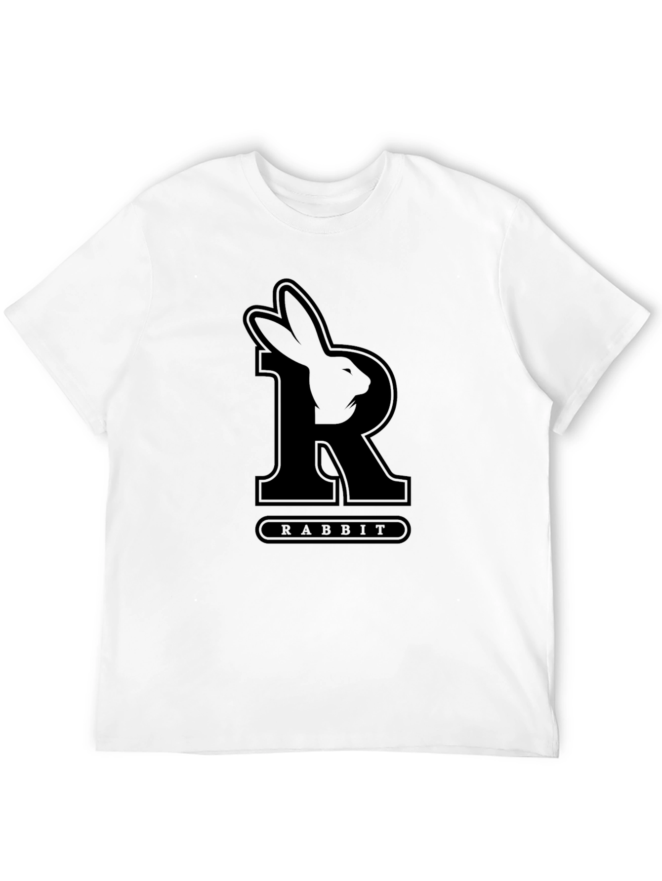 Rabbit Initial T-Shirt - Black