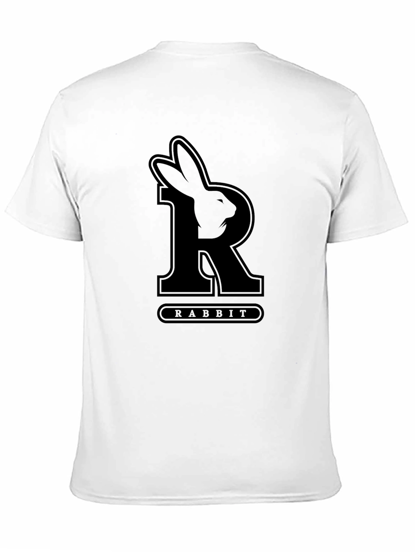Rabbit Initial T-Shirt - Black