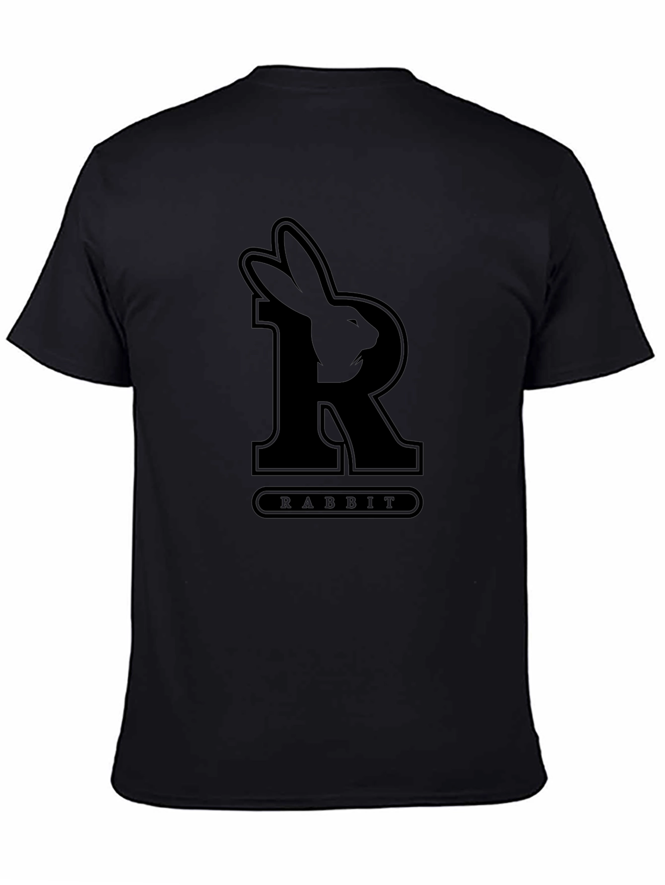 Rabbit Initial T-Shirt - Black