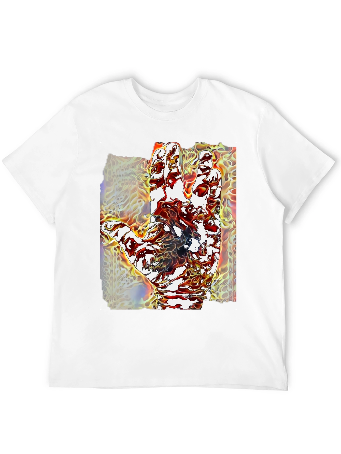 Abstract Hand Graphic Tee - Unique Mens Black T-Shirt