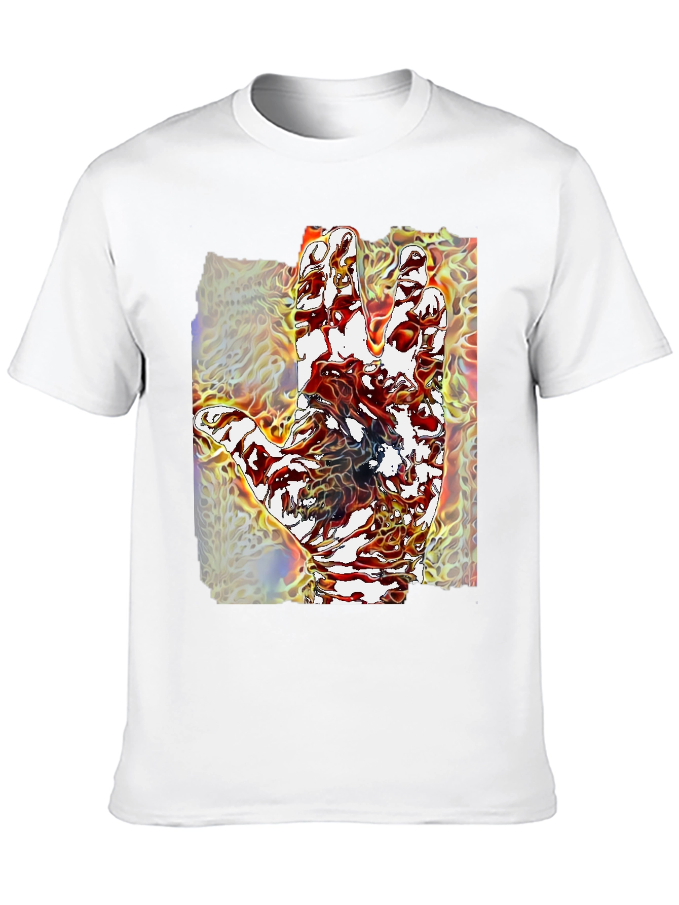 Abstract Hand Graphic Tee - Unique Mens Black T-Shirt