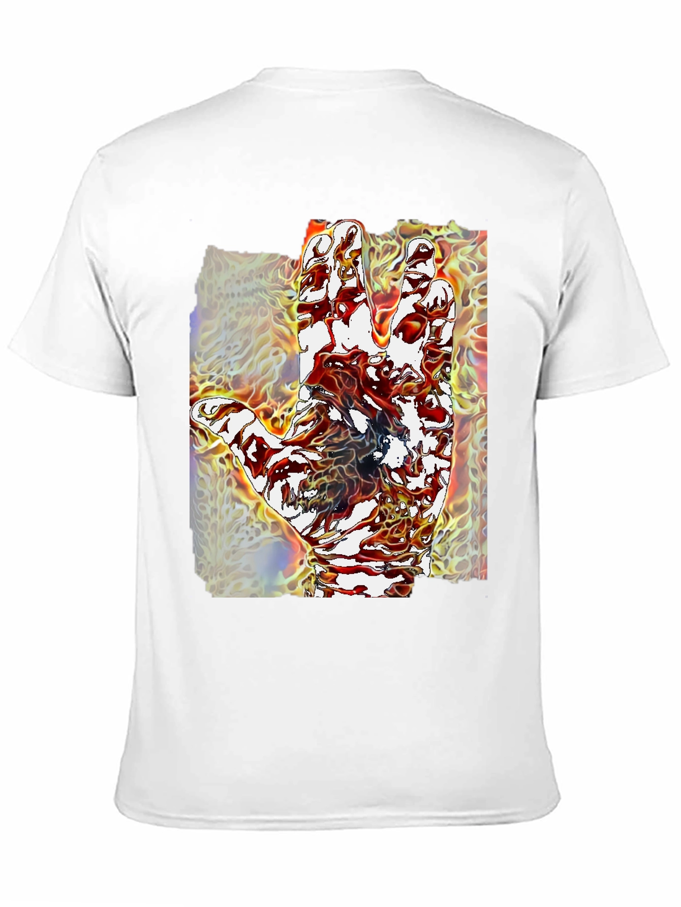 Abstract Hand Graphic Tee - Unique Mens Black T-Shirt