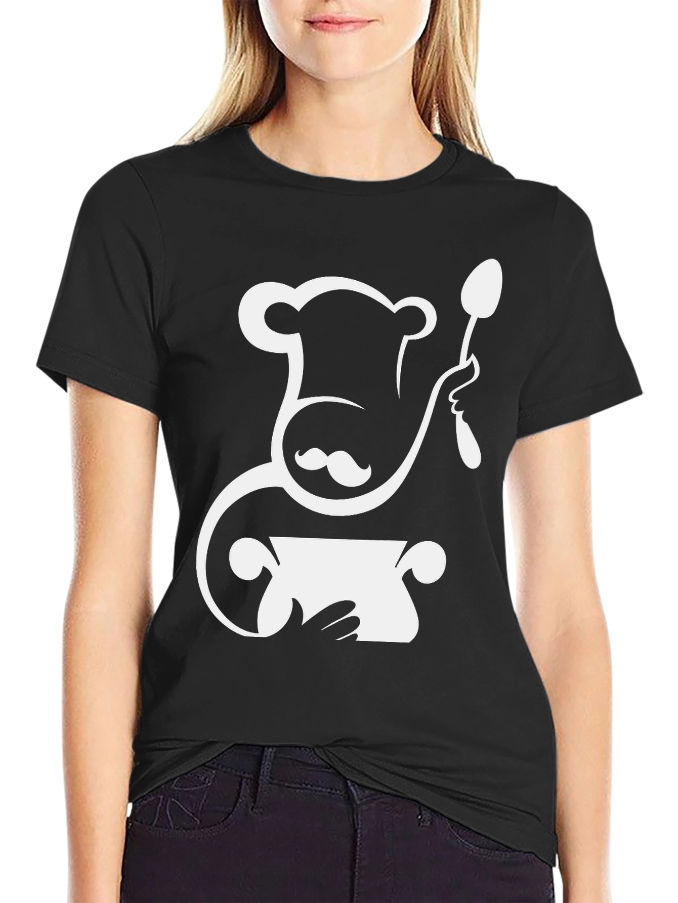Chef Hat Mustache Spoon Pot Graphic T-Shirt