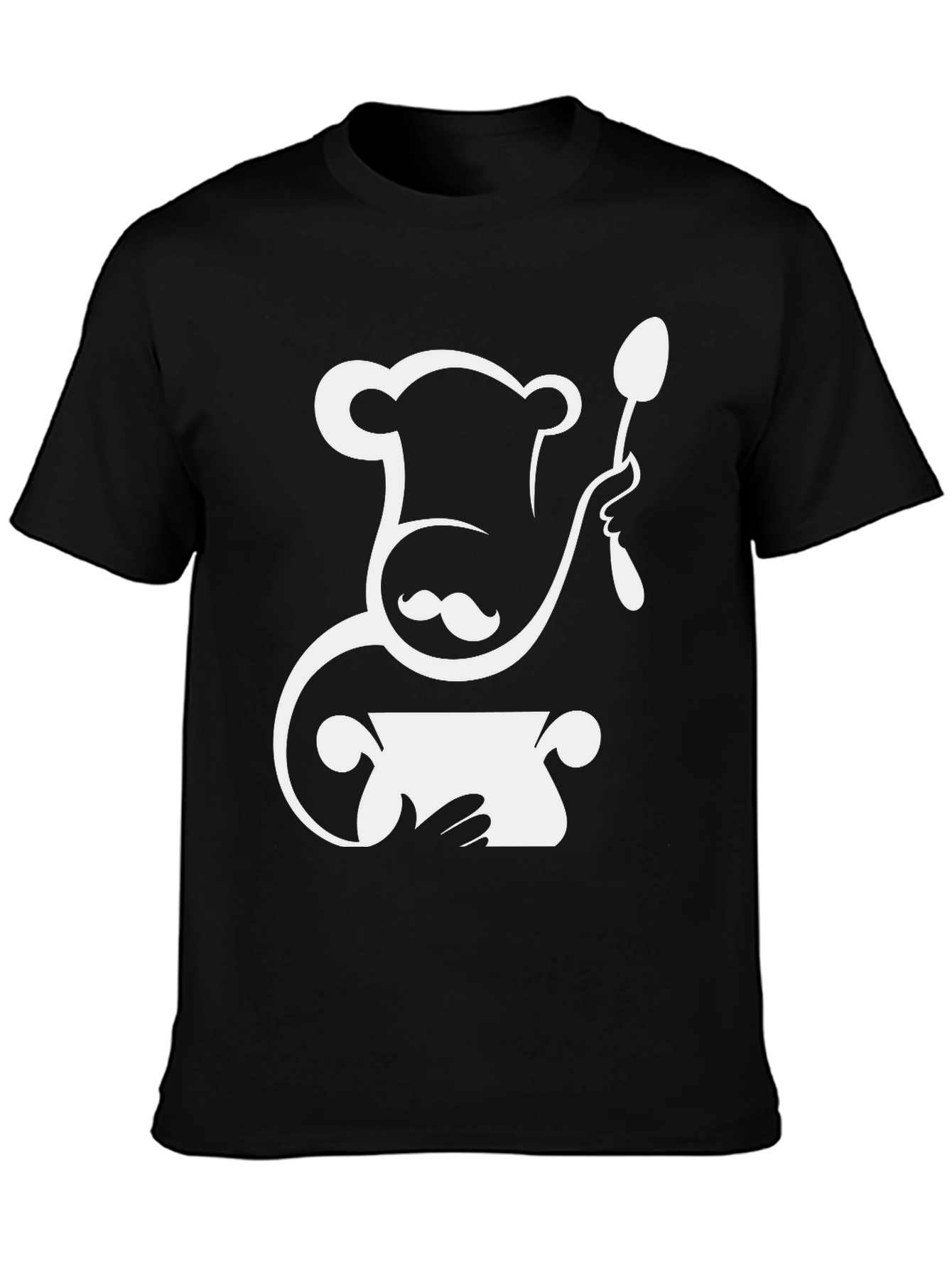 Chef Hat Mustache Spoon Pot Graphic T-Shirt