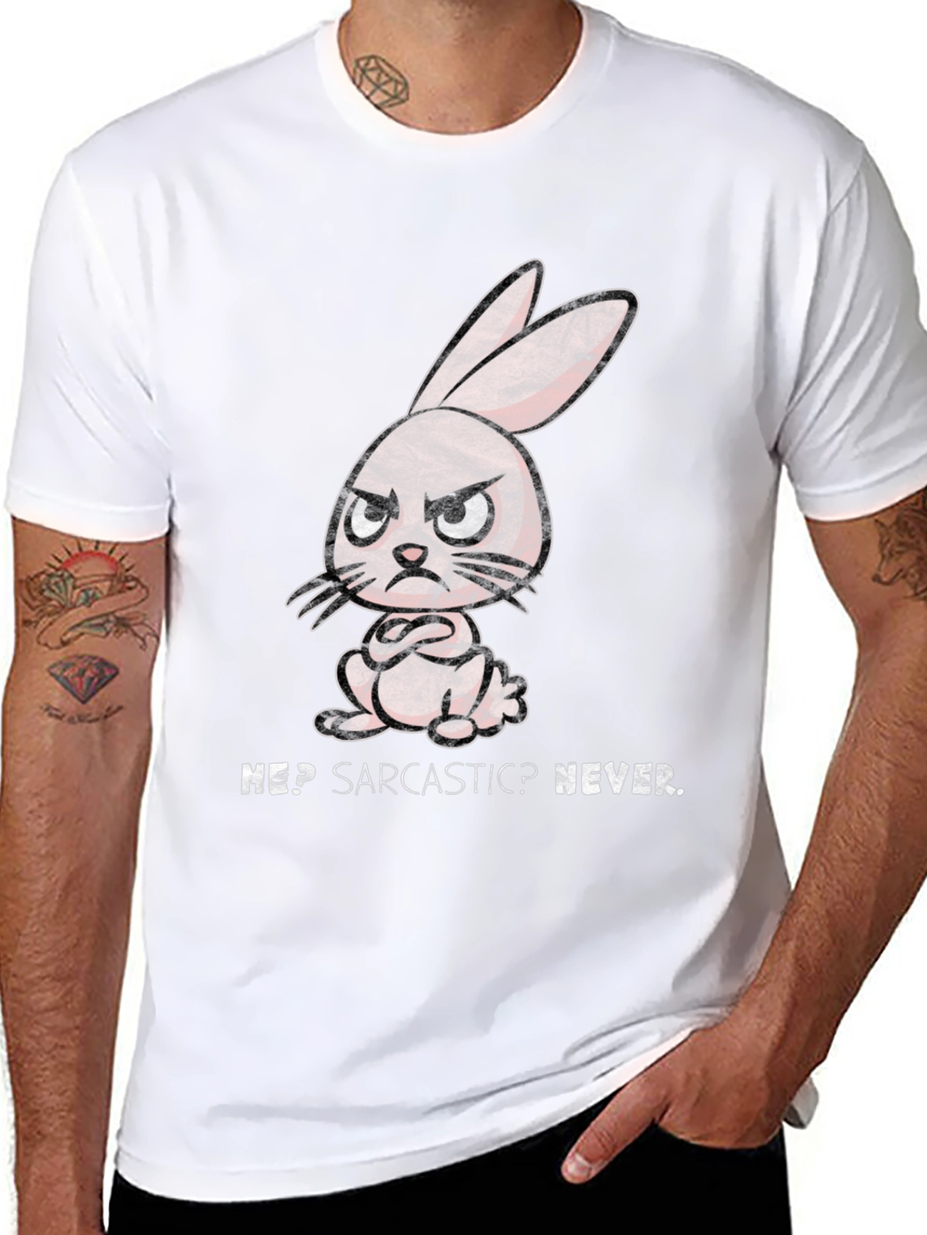 Sarcastic Rabbit Graphic T-Shirt