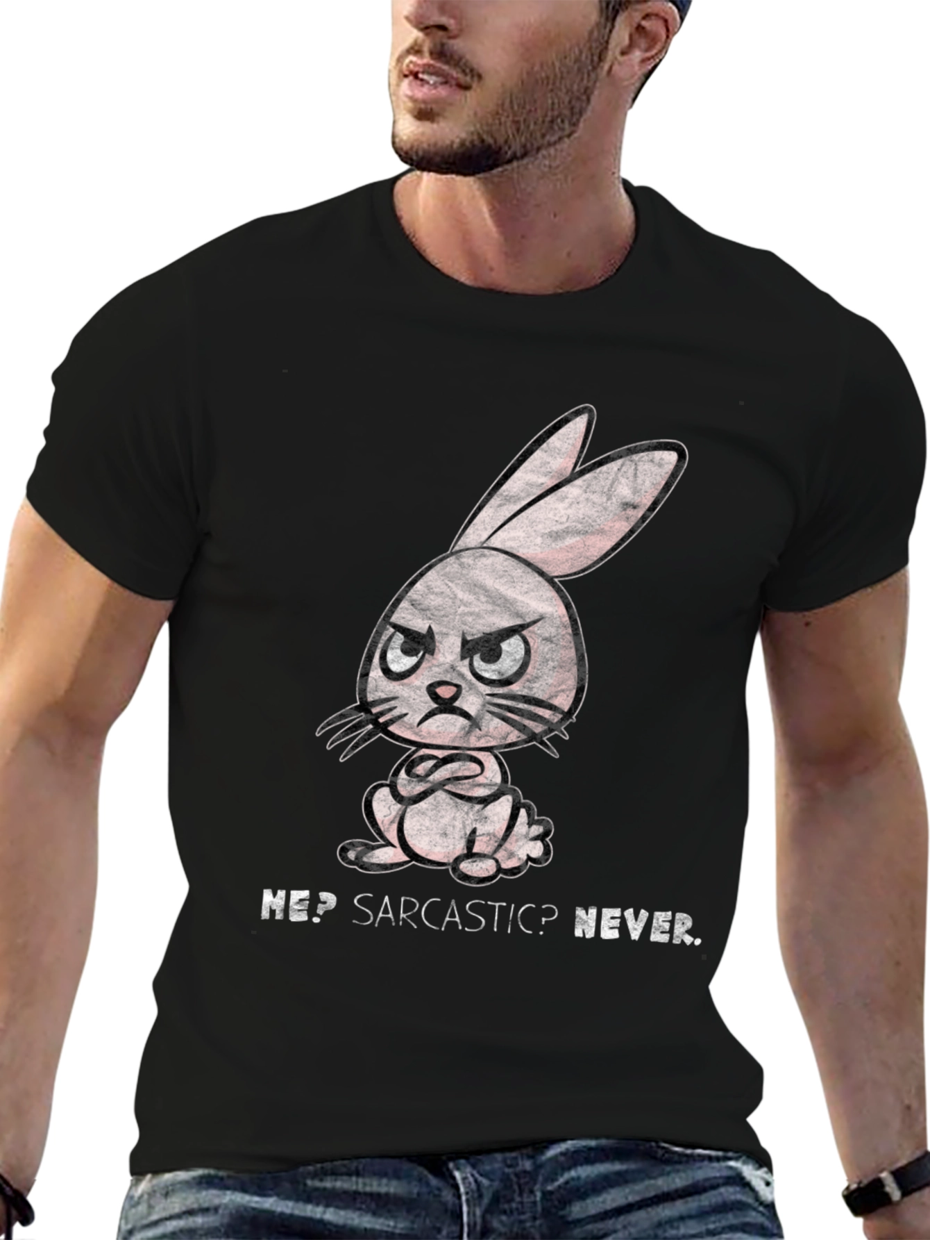 Sarcastic Rabbit Graphic T-Shirt