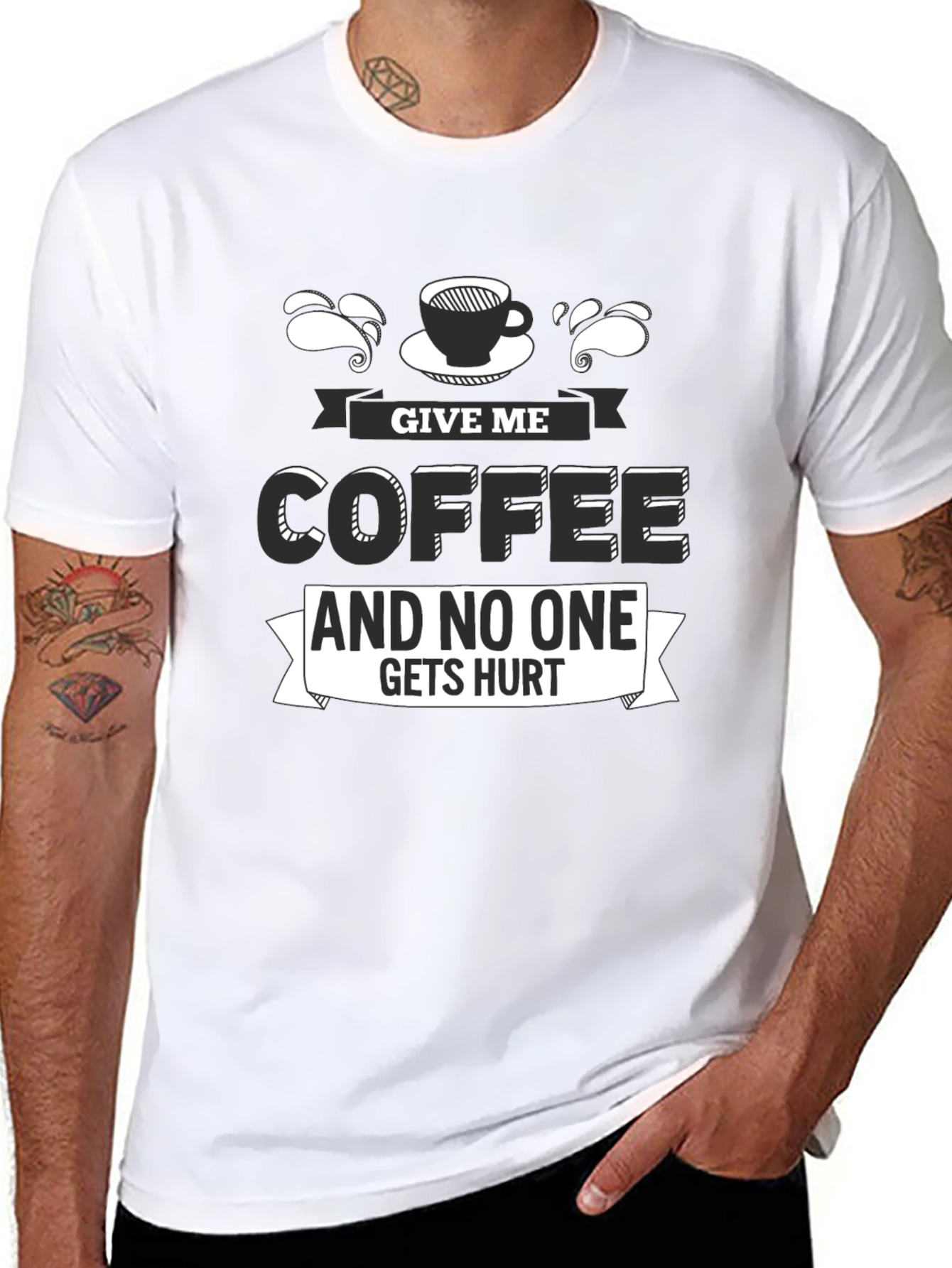 Give Me Coffee T-Shirt - Funny Slogan Tee