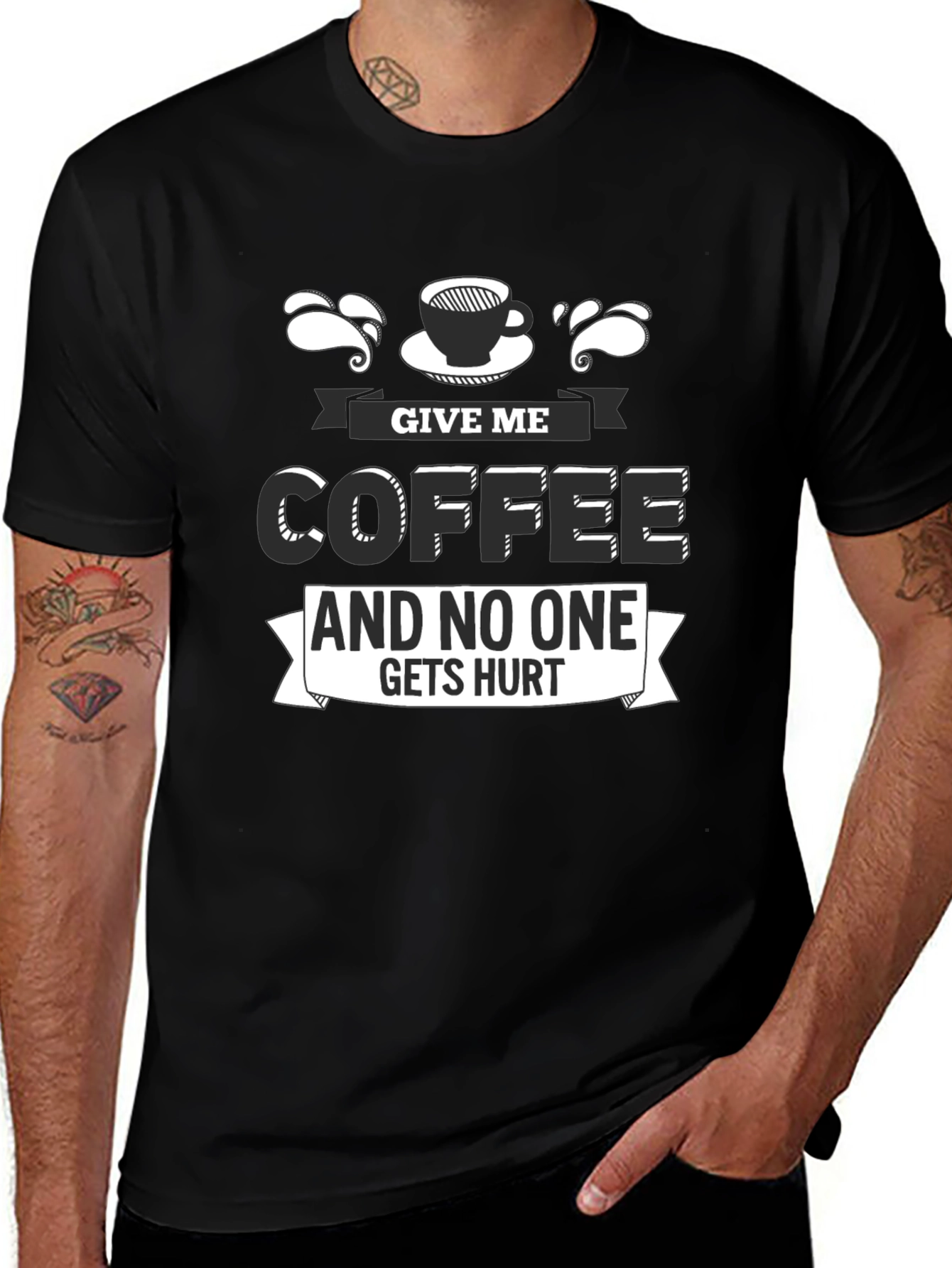 Give Me Coffee T-Shirt - Funny Slogan Tee