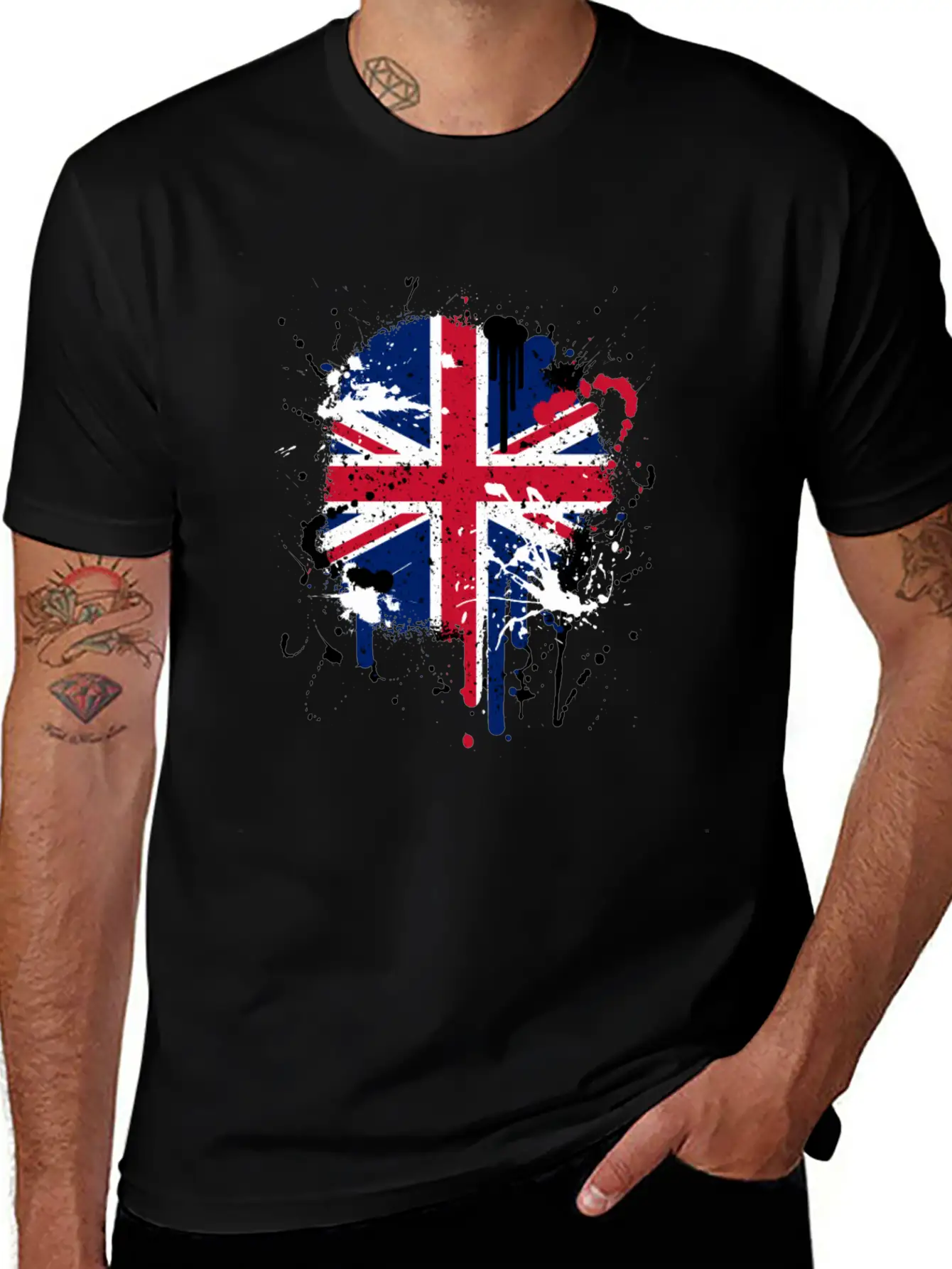 Paintsplash British Flag Shirt | Great Britain Unisex Casual T-Shirt – Clean Design For Daily Comfort