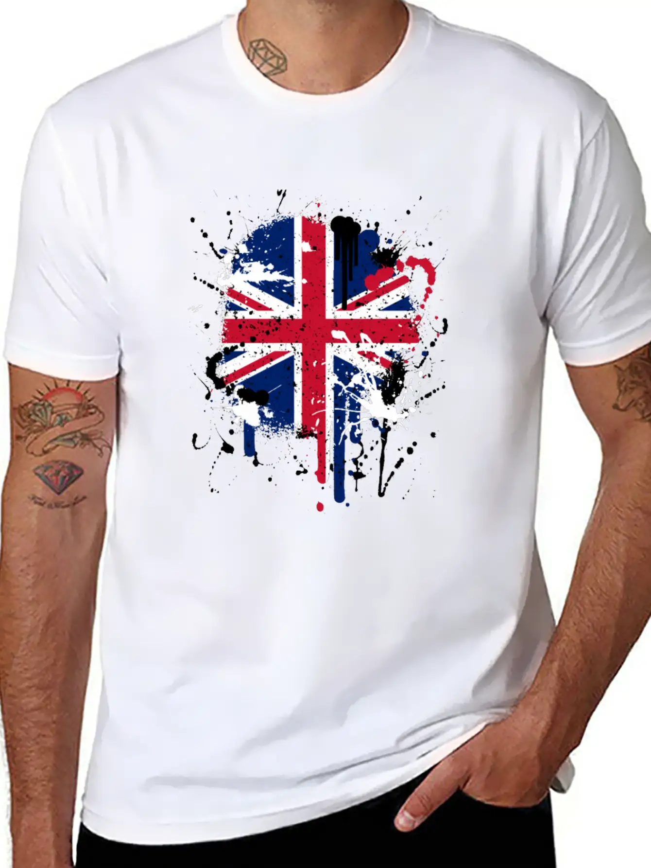 Paintsplash British Flag Shirt | Great Britain Unisex Casual T-Shirt – Clean Design For Daily Comfort
