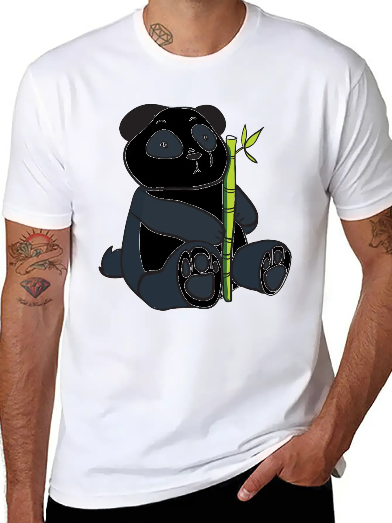 Panda With Bamboo Stalk Unisex Casual T-Shirt – Clean Design For Daily Comfort
