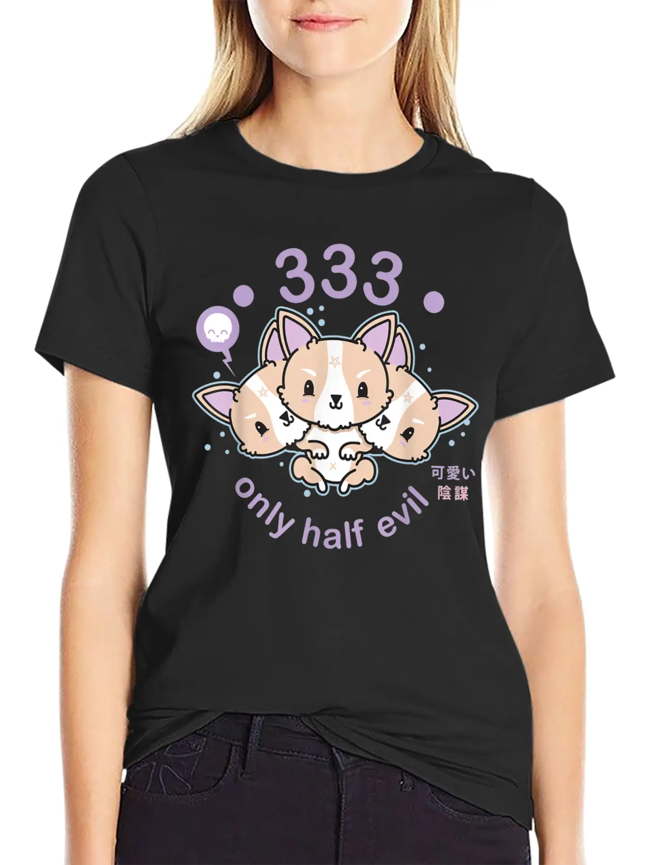Pastel Goth 333 Only Half Evil Unisex Casual T-Shirt – Clean Design For Daily Comfort