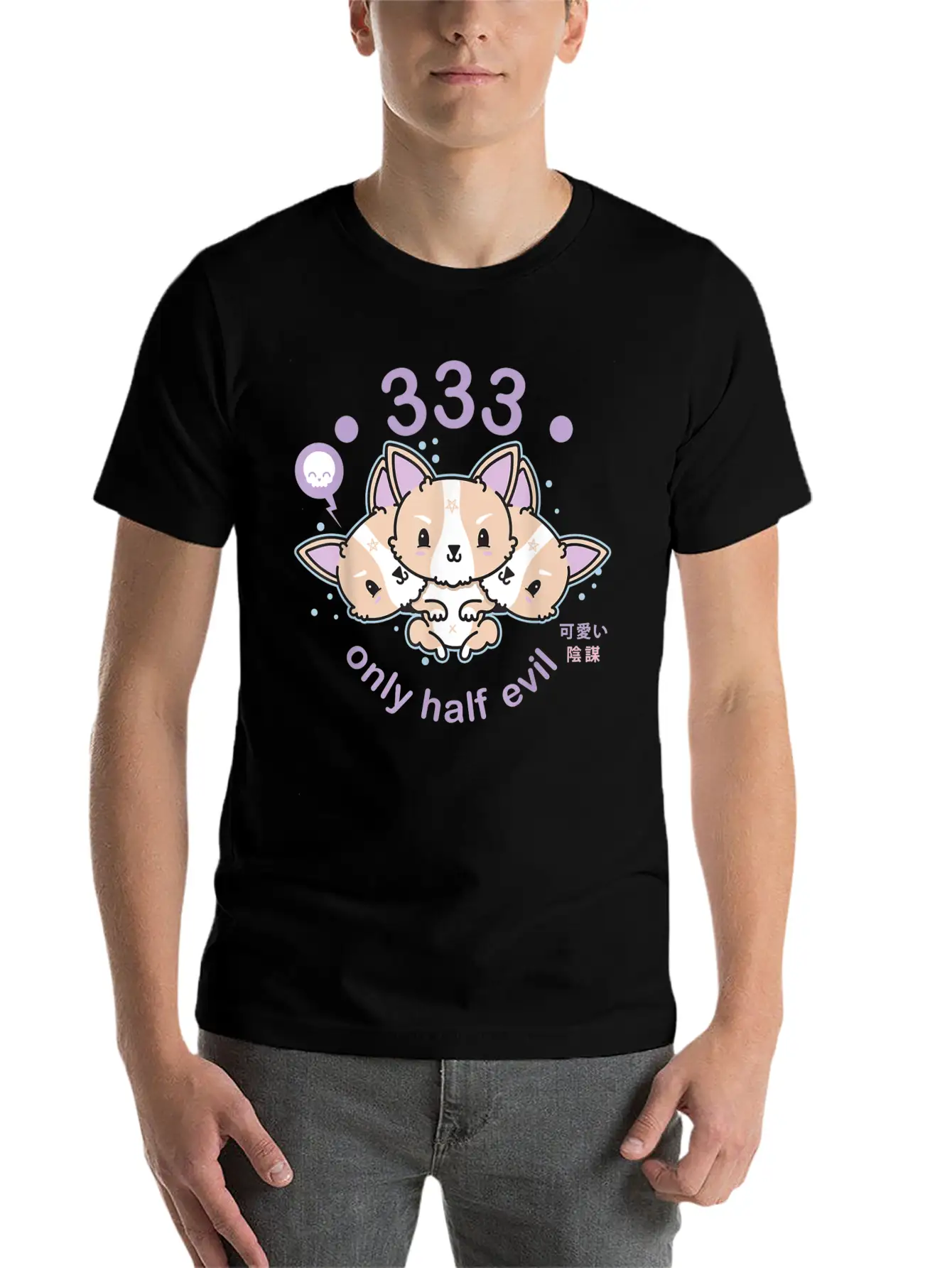 Pastel Goth 333 Only Half Evil Unisex Casual T-Shirt – Clean Design For Daily Comfort