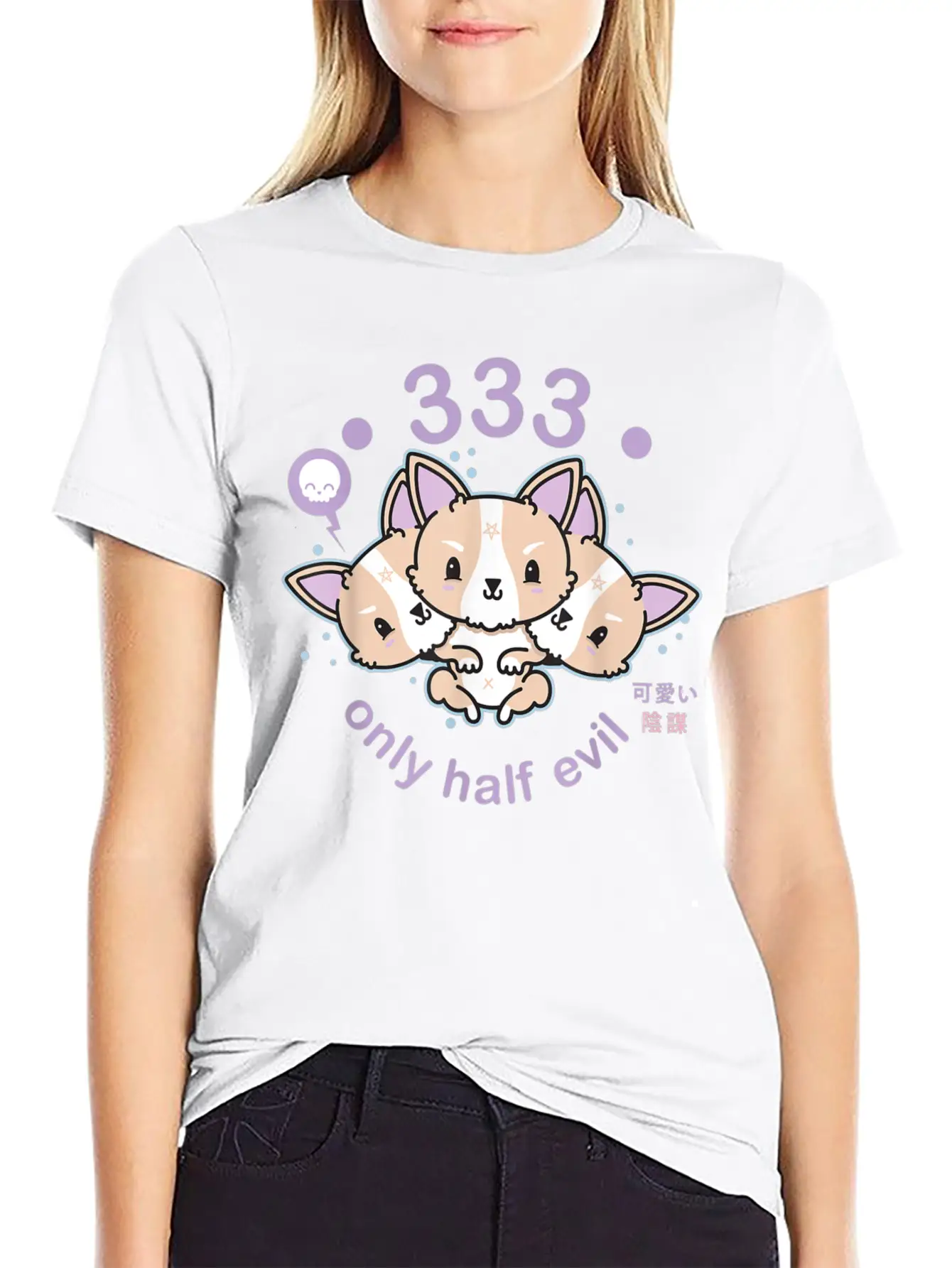 Pastel Goth 333 Only Half Evil Unisex Casual T-Shirt – Clean Design For Daily Comfort