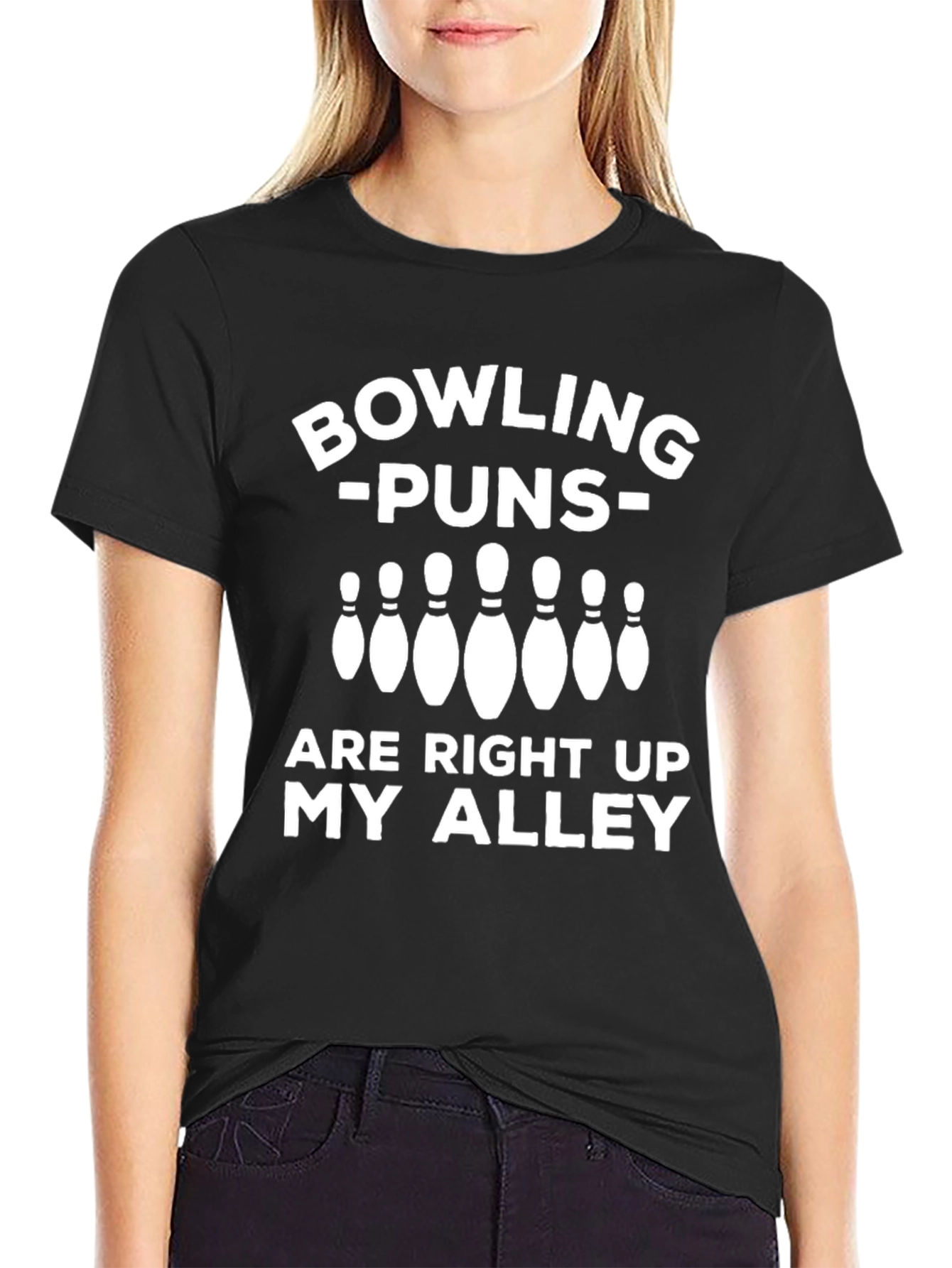 Bowling Puns Graphic T-Shirt - Right Up My Alley!