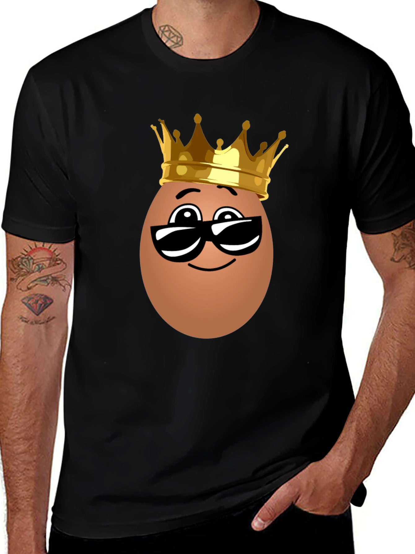 Funny Egg King T-Shirt - Novelty Cartoon Tee