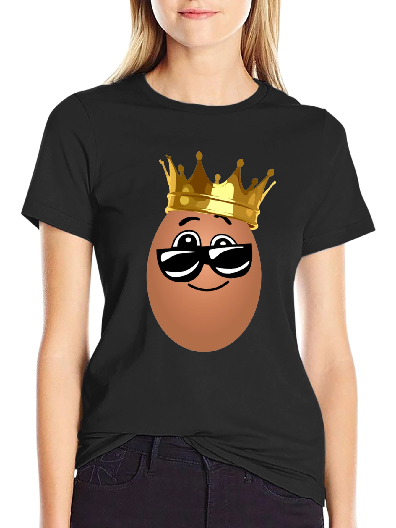 Funny Egg King T-Shirt - Novelty Cartoon Tee