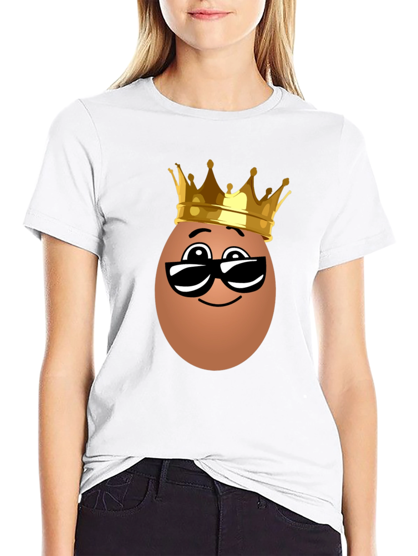 Funny Egg King T-Shirt - Novelty Cartoon Tee
