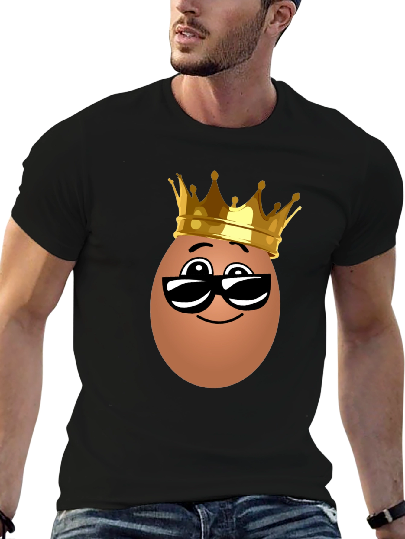 Funny Egg King T-Shirt - Novelty Cartoon Tee