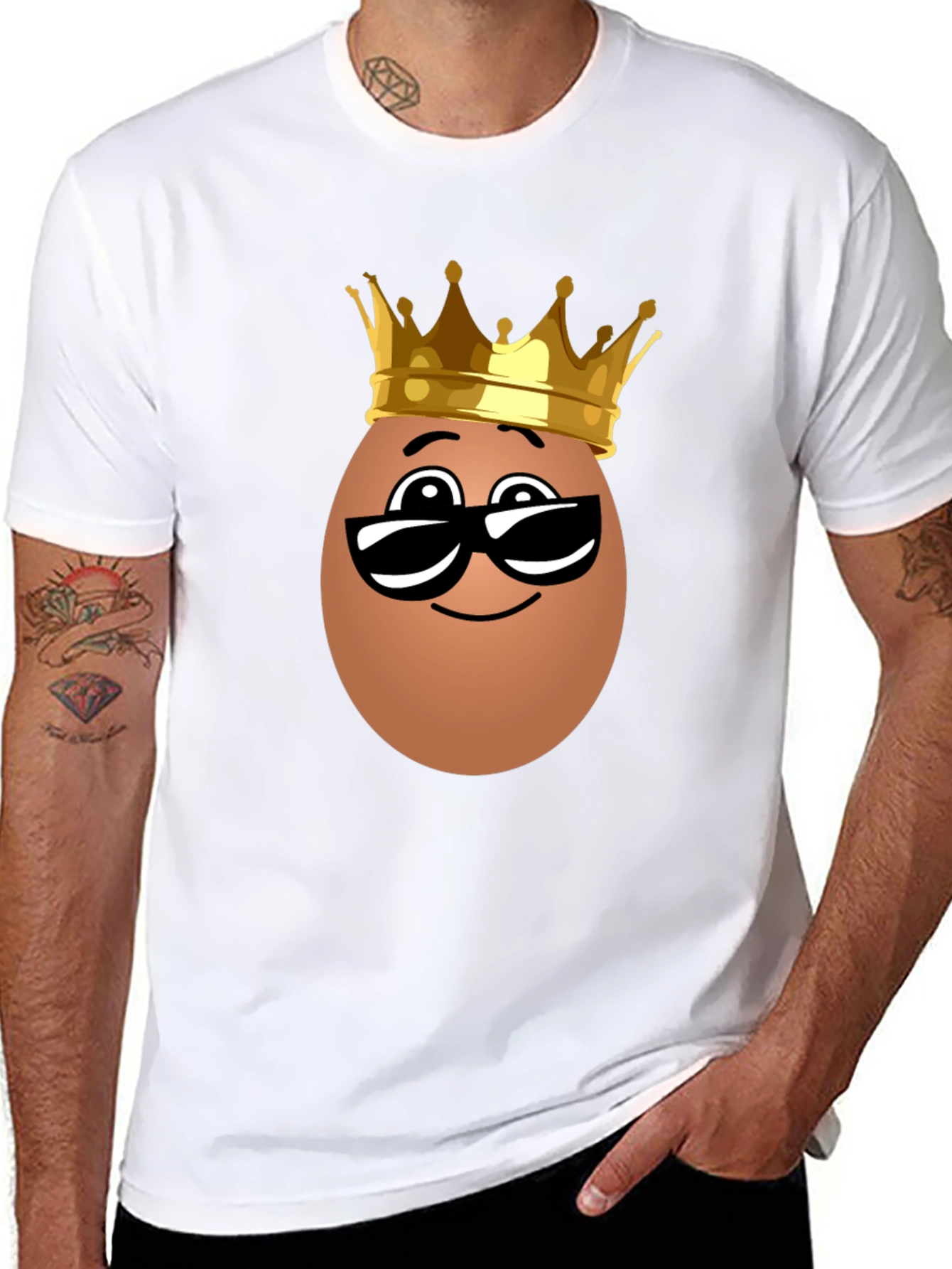 Funny Egg King T-Shirt - Novelty Cartoon Tee