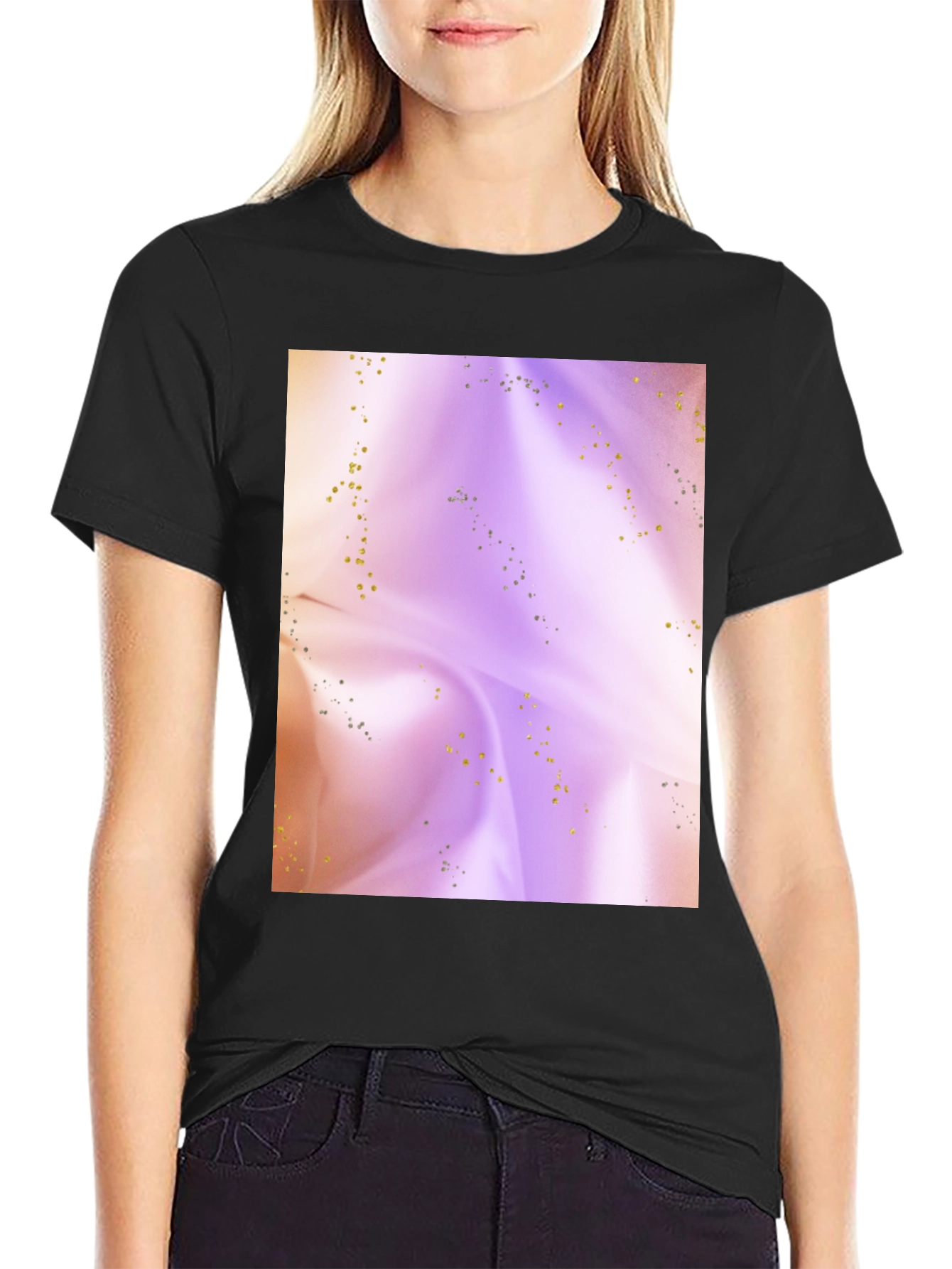 Abstract Swirls Black T-Shirt