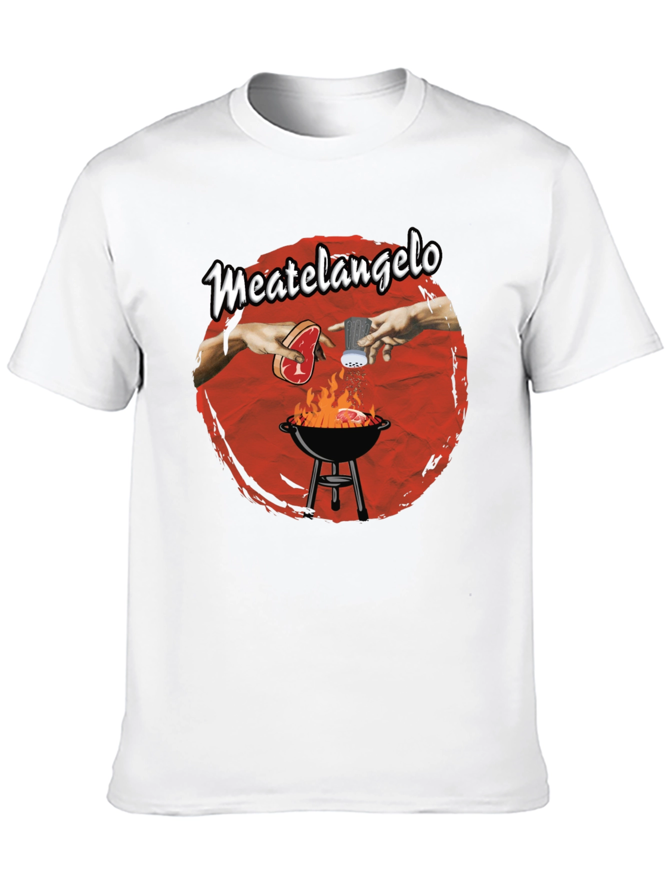Meatangelo T-Shirt - Creation of Adam BBQ Design