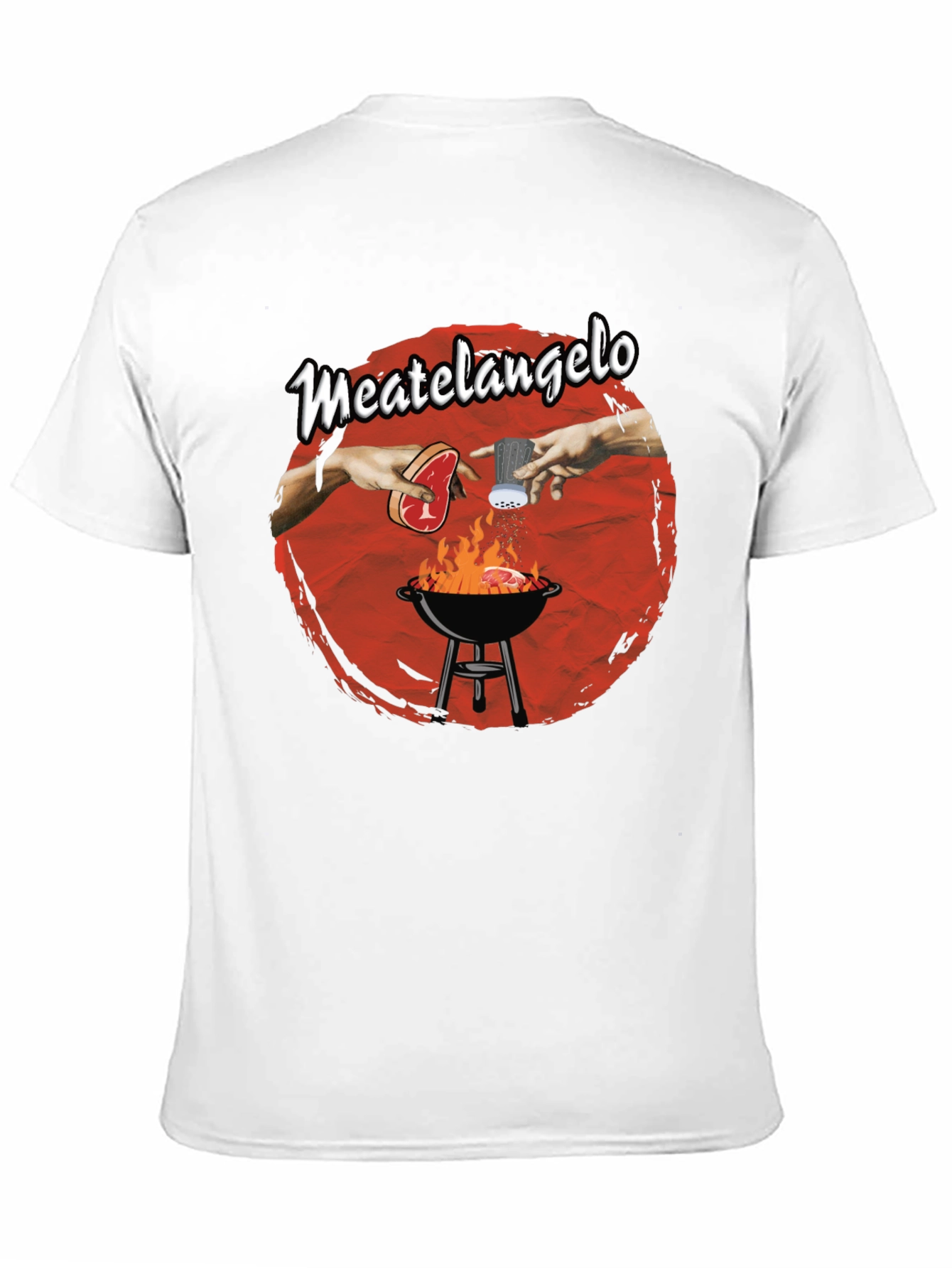 Meatangelo T-Shirt - Creation of Adam BBQ Design