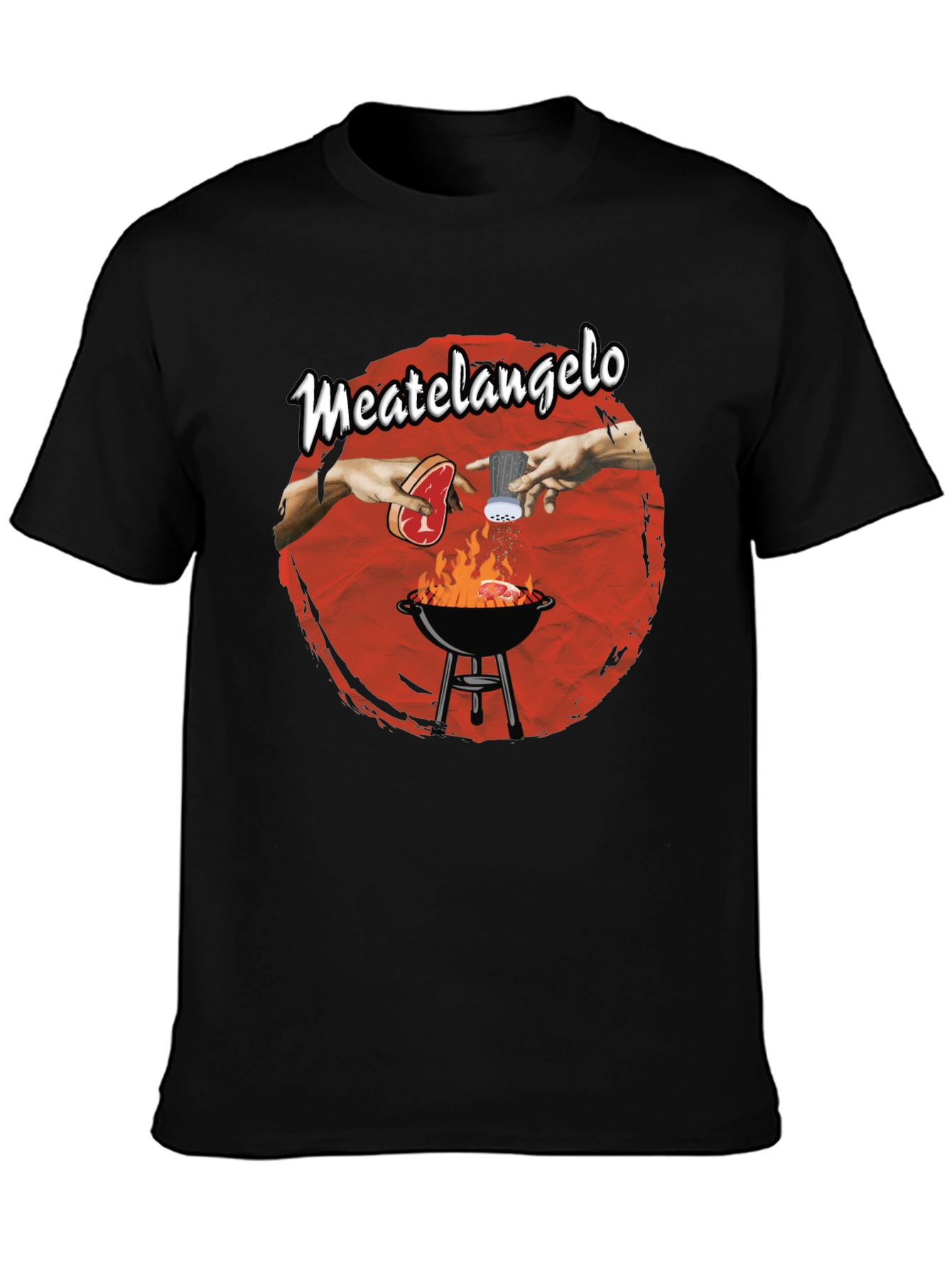 Meatangelo T-Shirt - Creation of Adam BBQ Design