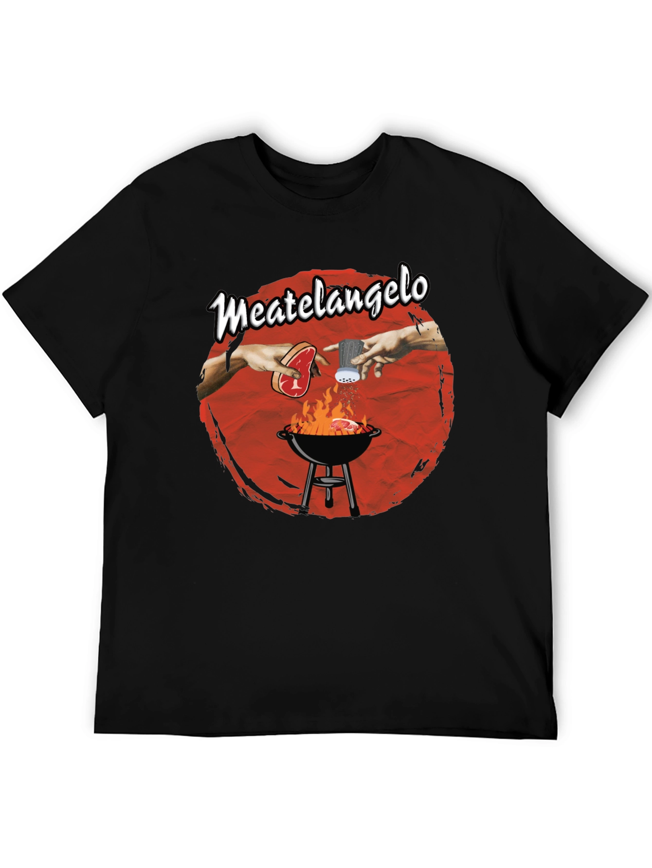 Meatangelo T-Shirt - Creation of Adam BBQ Design