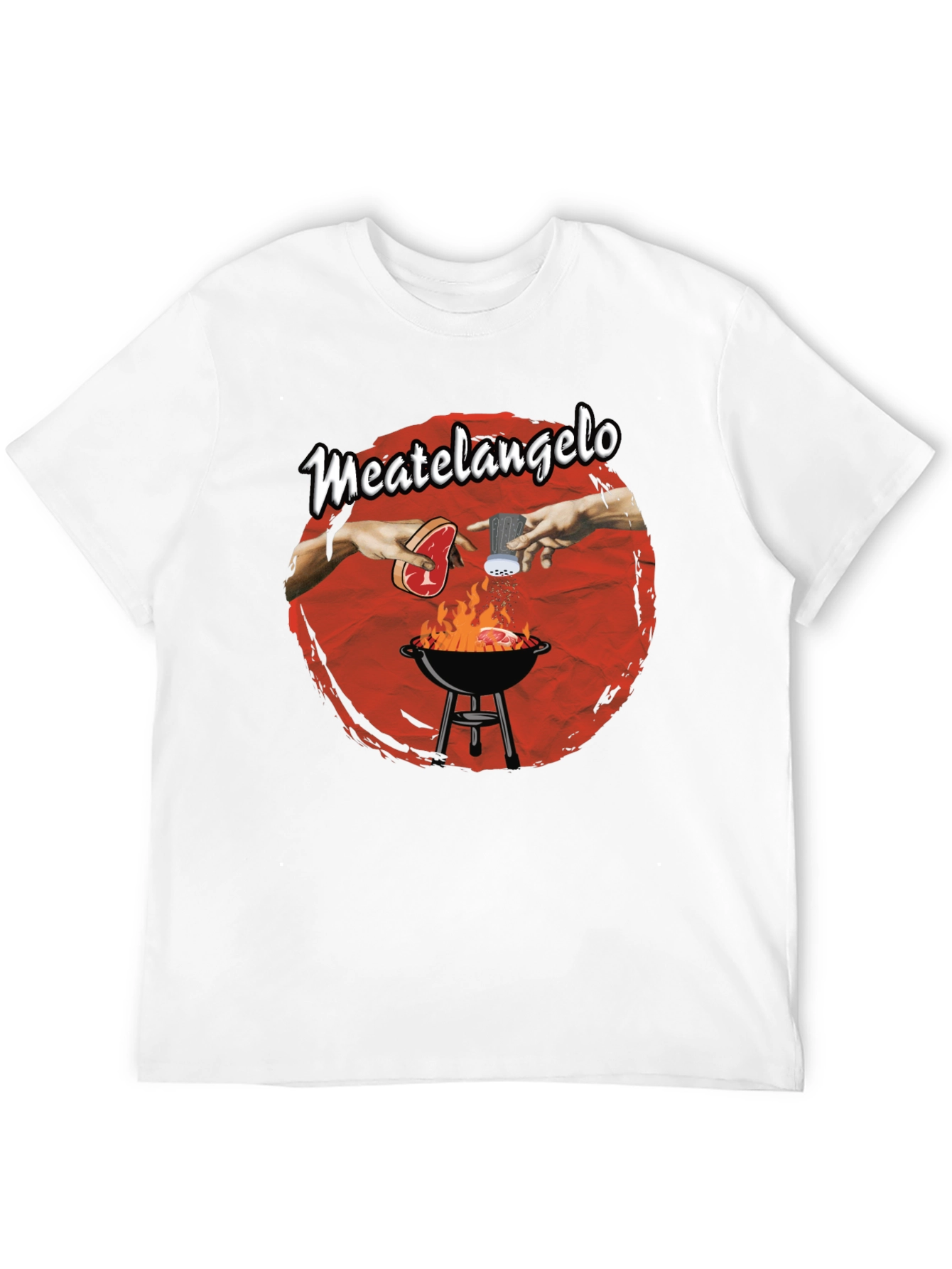 Meatangelo T-Shirt - Creation of Adam BBQ Design