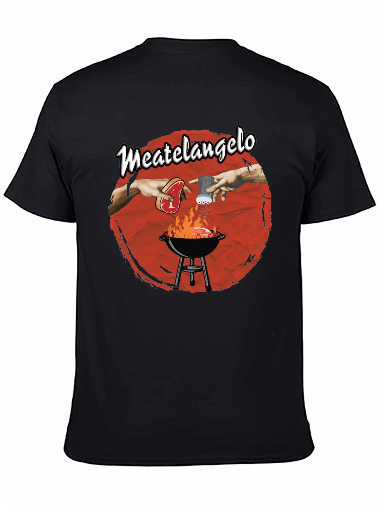 Meatangelo T-Shirt - Creation of Adam BBQ Design