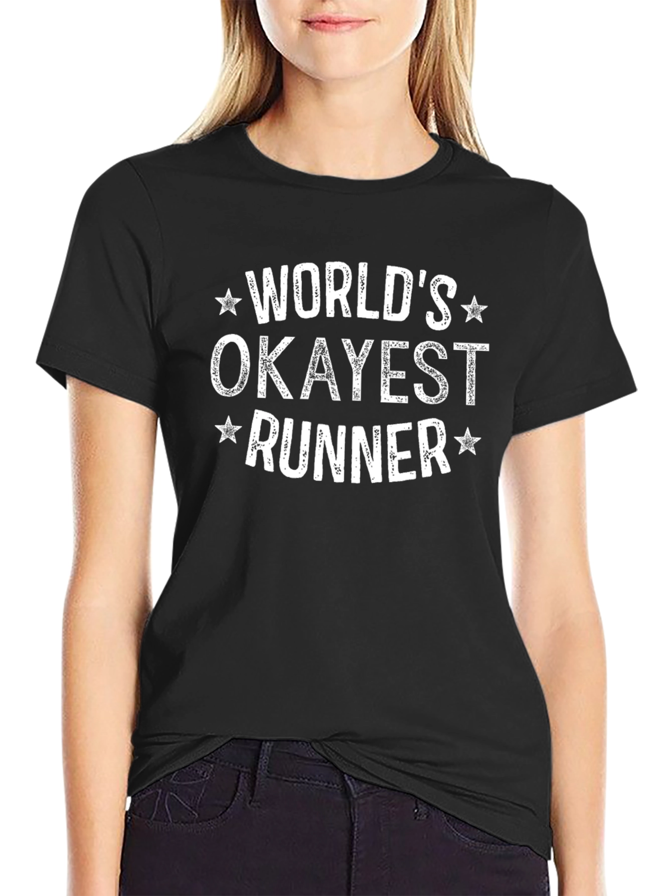 Worlds Okayest Runner Black T-Shirt