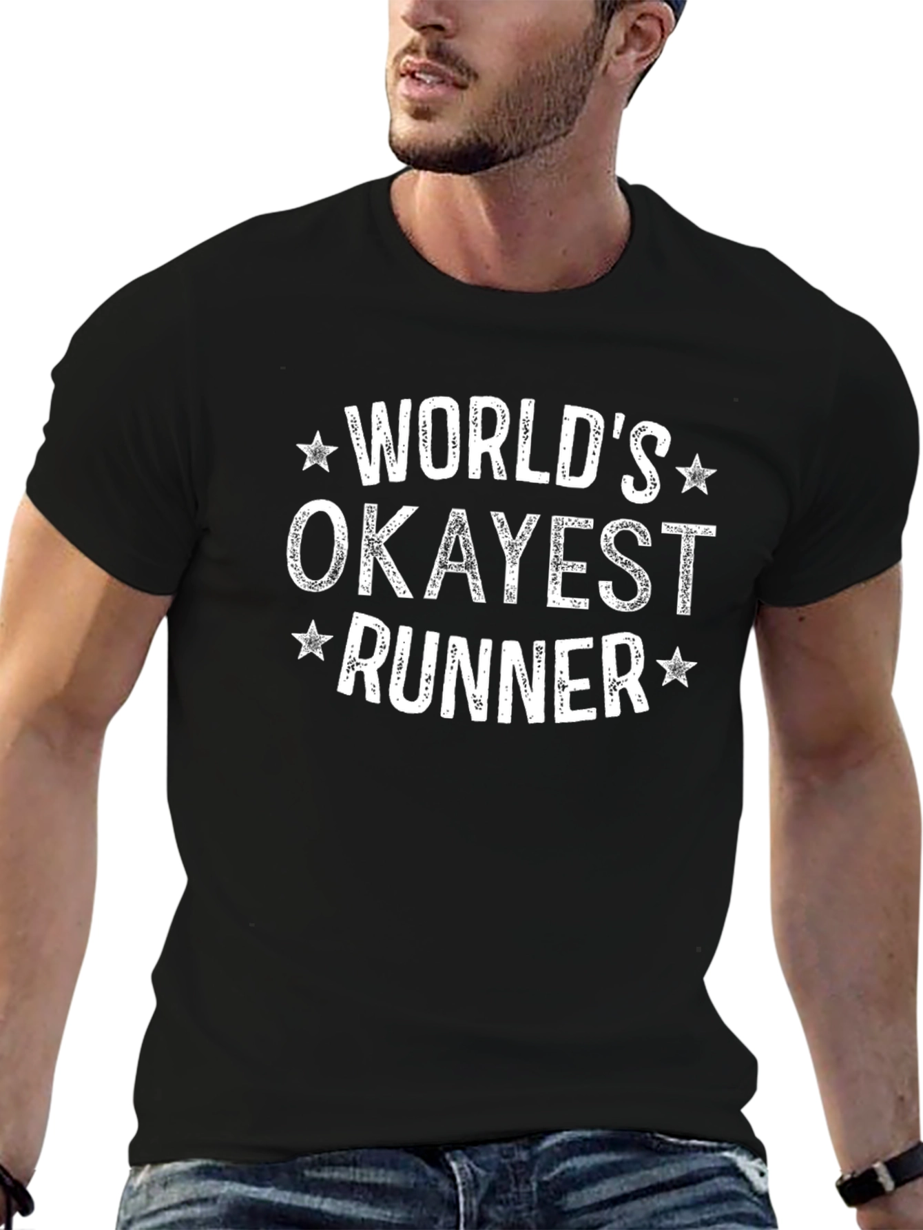 Worlds Okayest Runner Black T-Shirt