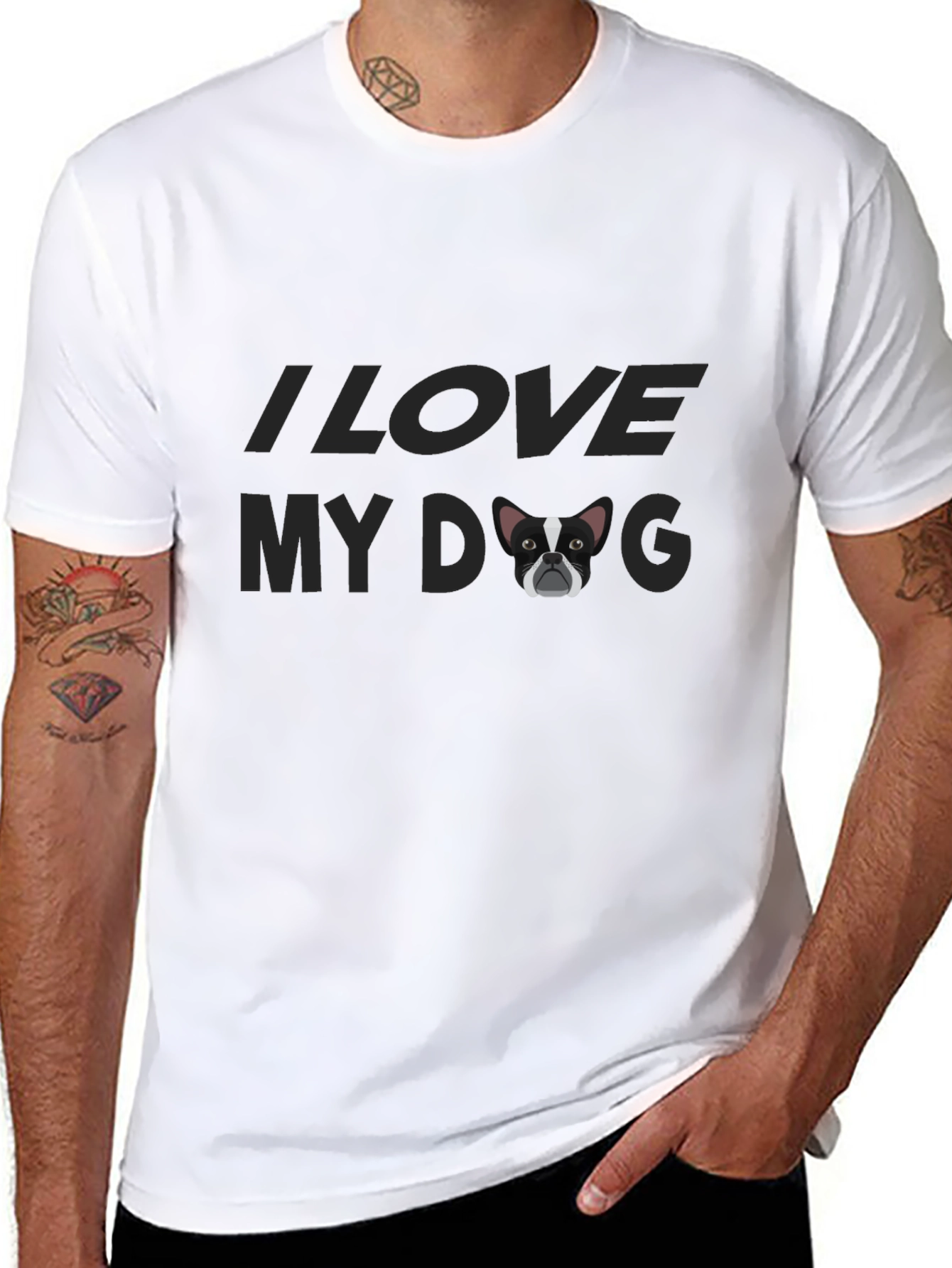 I Love My Dog Tee - Black Graphic T-Shirt