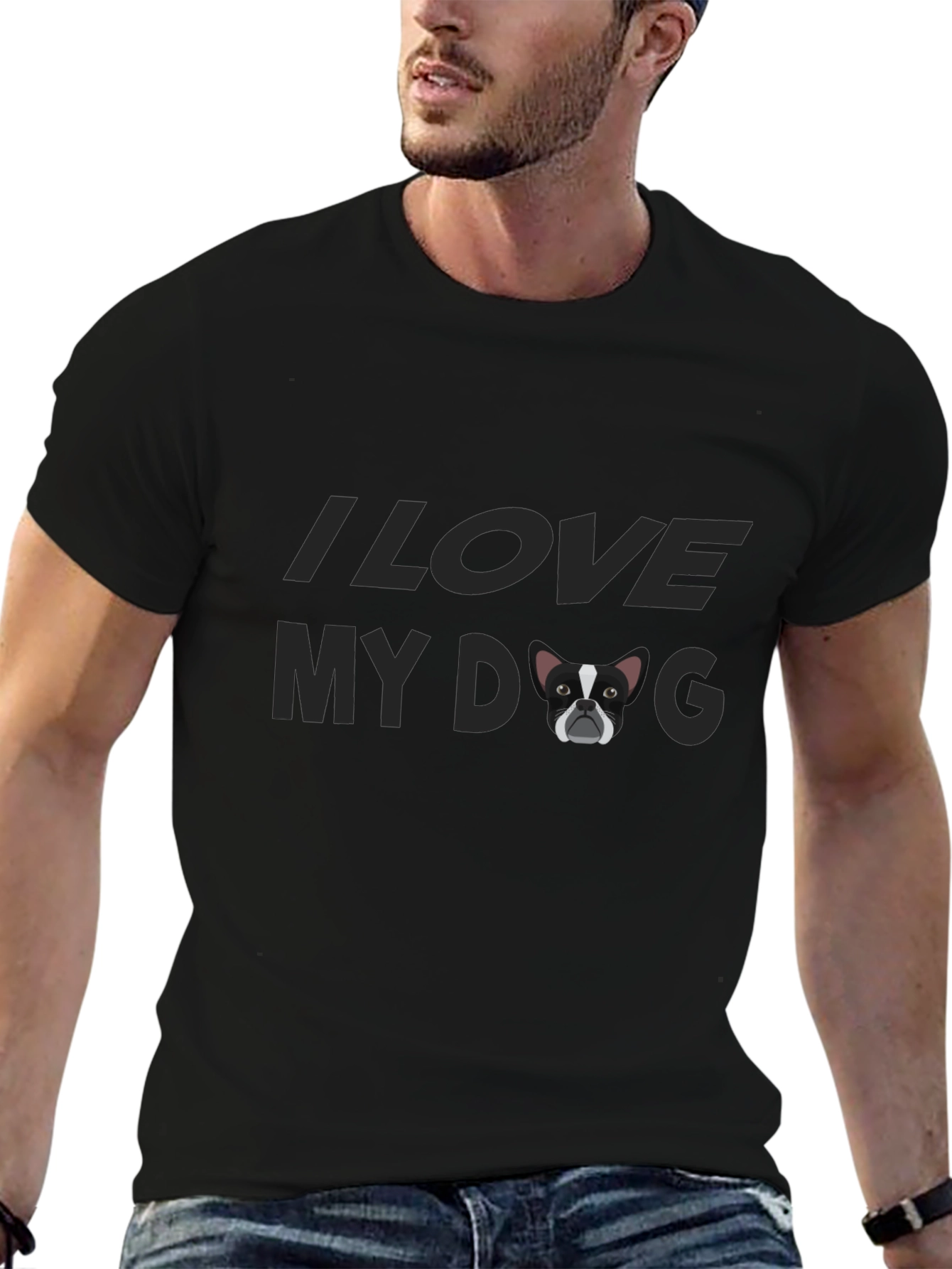 I Love My Dog Tee - Black Graphic T-Shirt