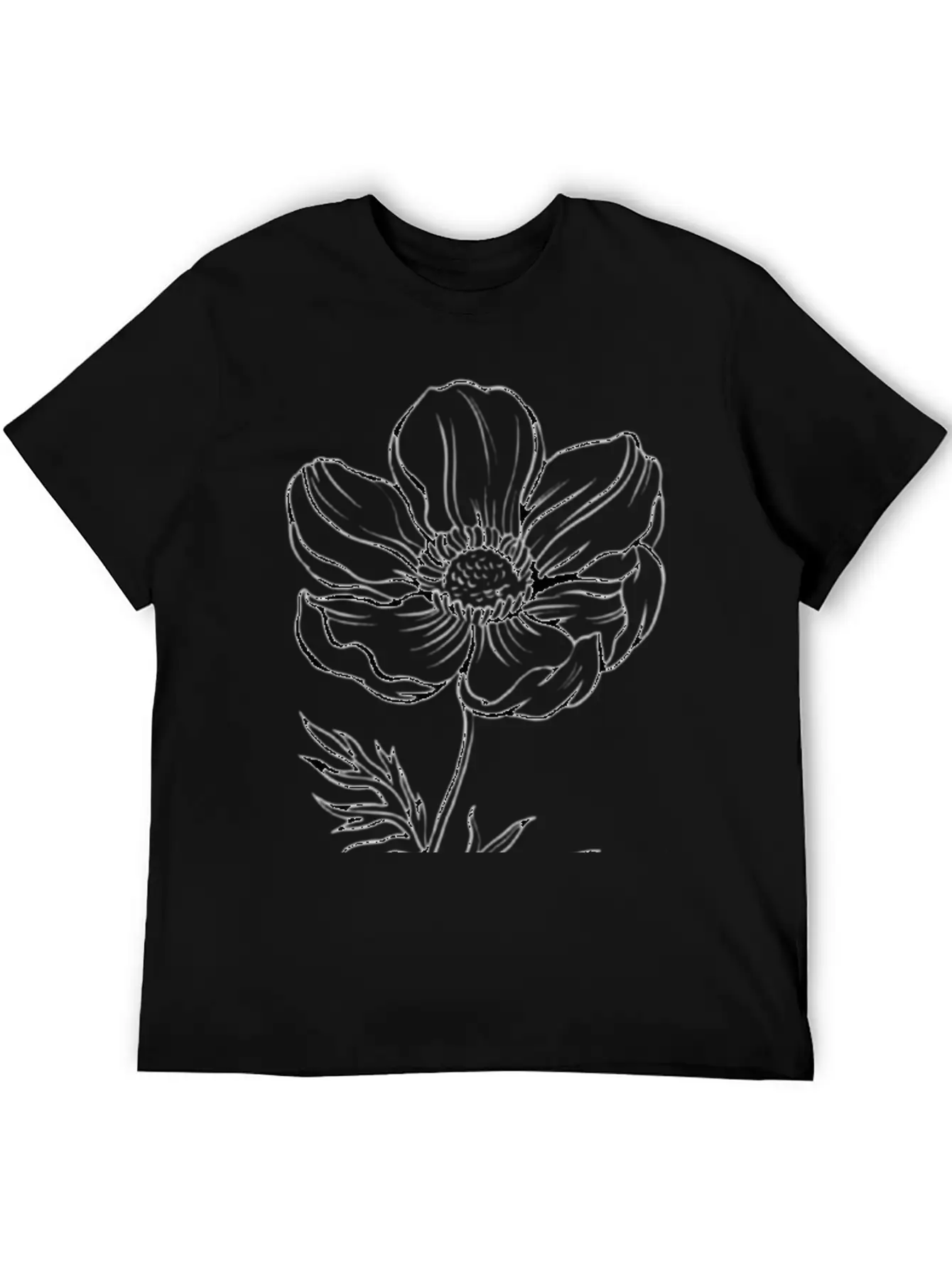 Pencil Flower Art. Aesthetics Unisex Casual T-Shirt – Clean Design For Daily Comfort