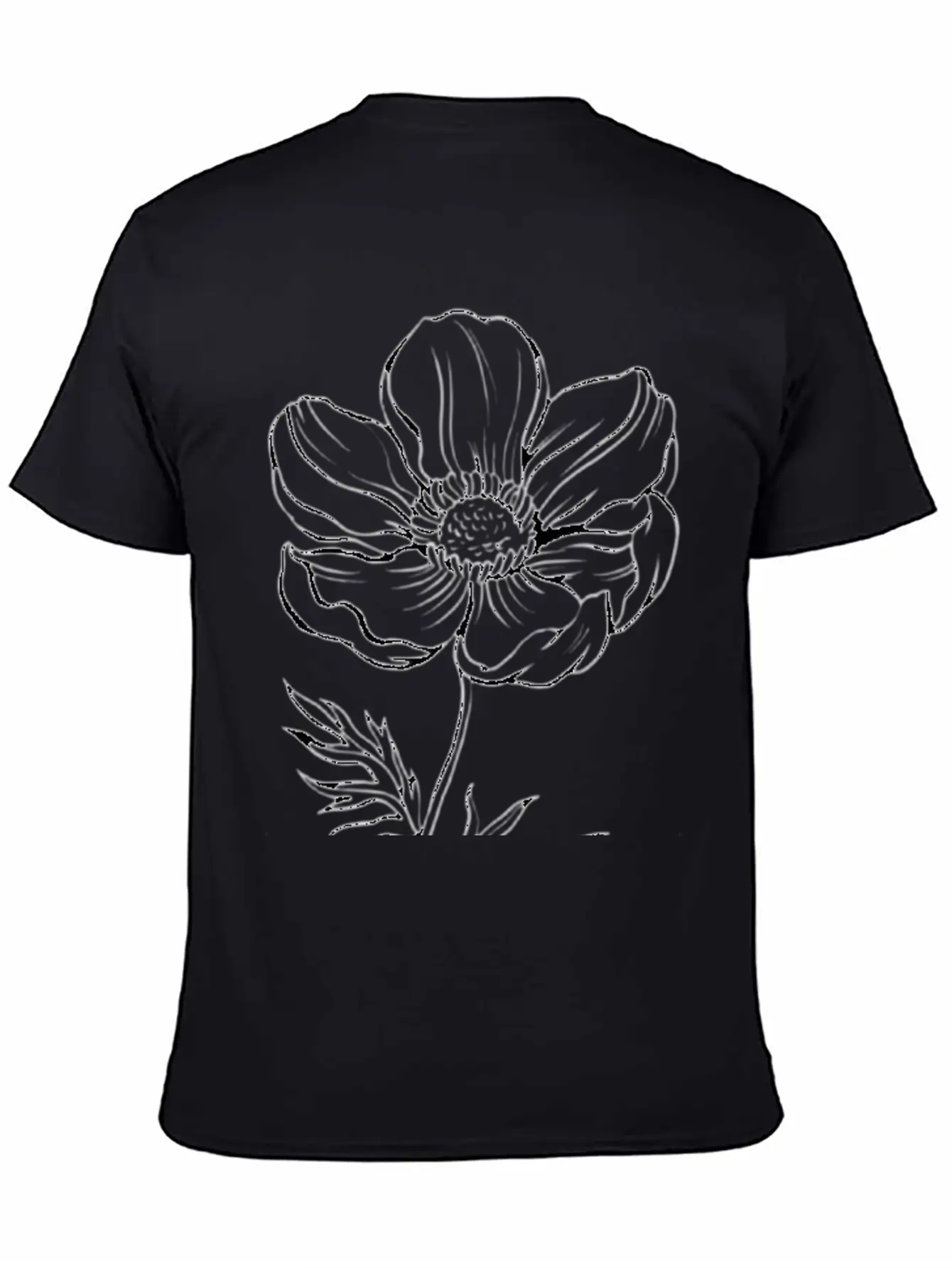 Pencil Flower Art. Aesthetics Unisex Casual T-Shirt – Clean Design For Daily Comfort