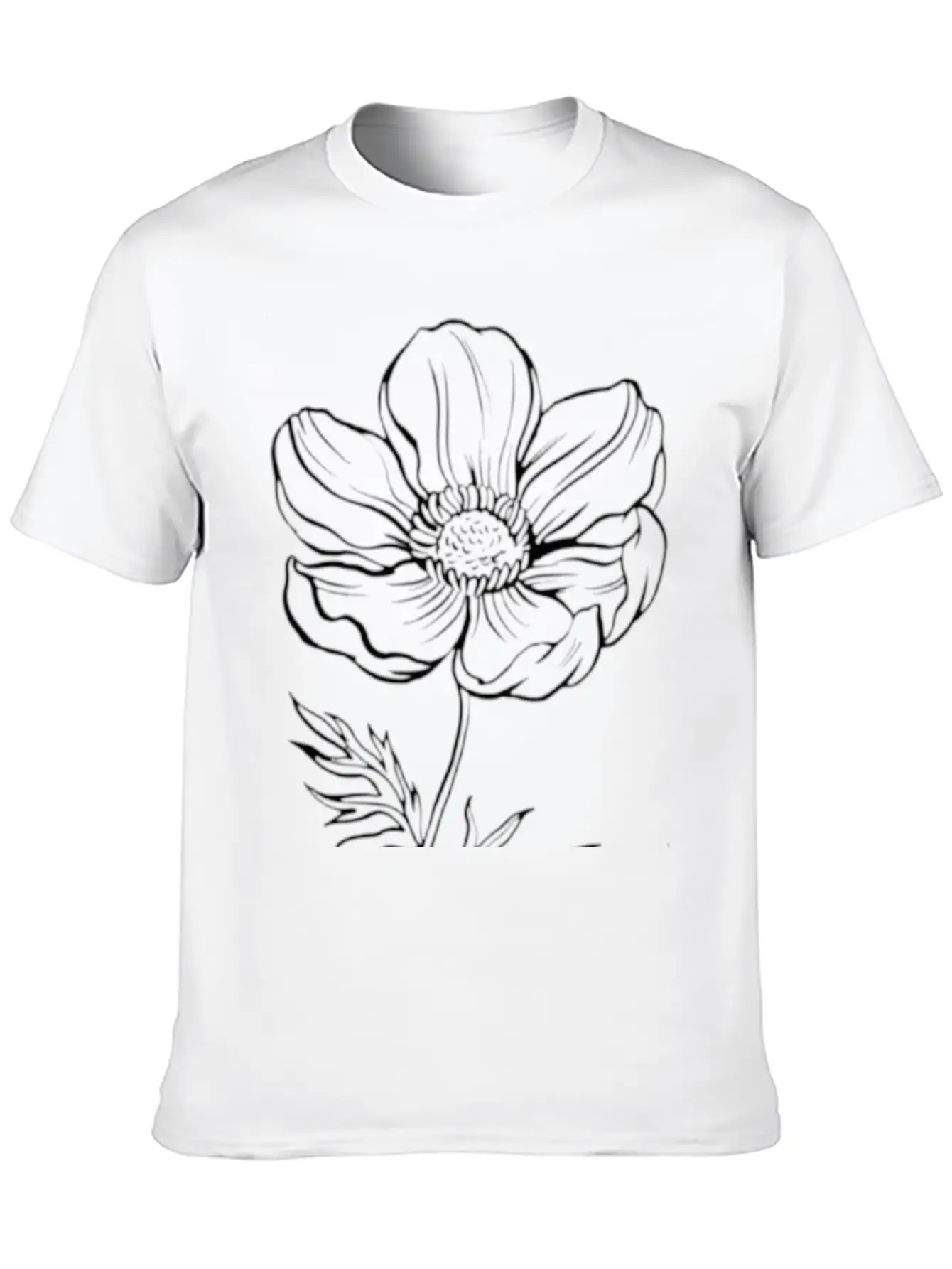 Pencil Flower Art. Aesthetics Unisex Casual T-Shirt – Clean Design For Daily Comfort