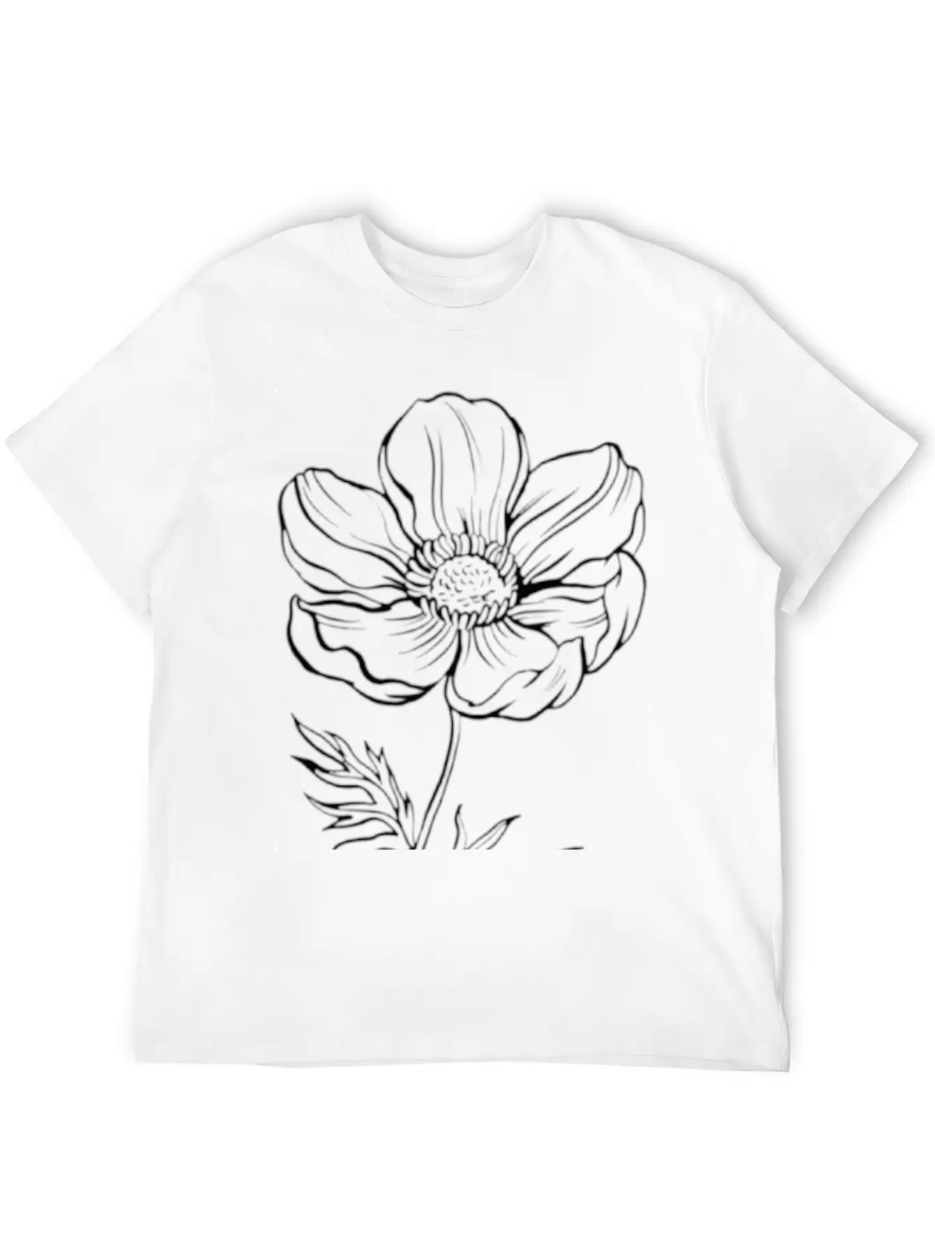 Pencil Flower Art. Aesthetics Unisex Casual T-Shirt – Clean Design For Daily Comfort