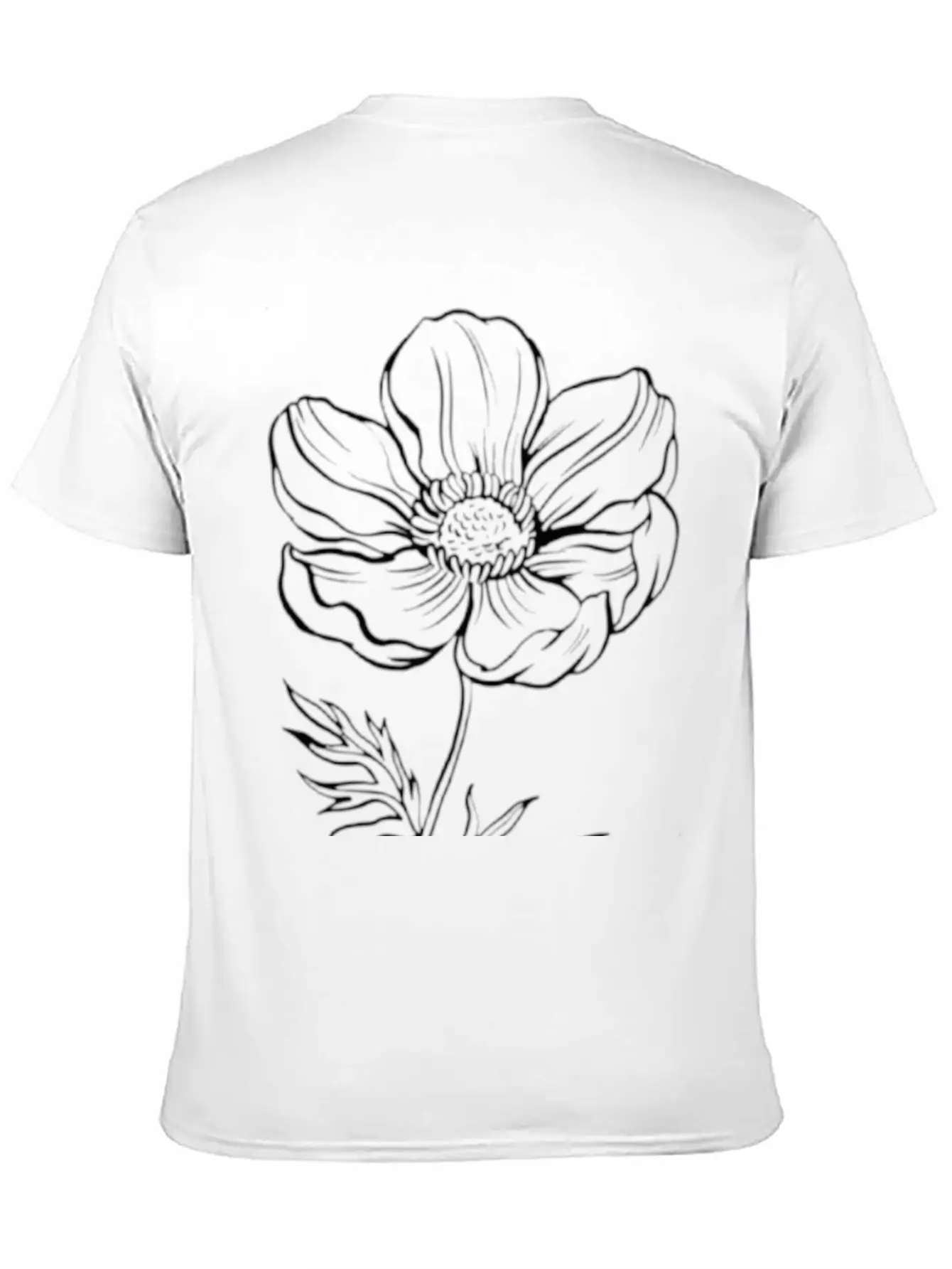 Pencil Flower Art. Aesthetics Unisex Casual T-Shirt – Clean Design For Daily Comfort