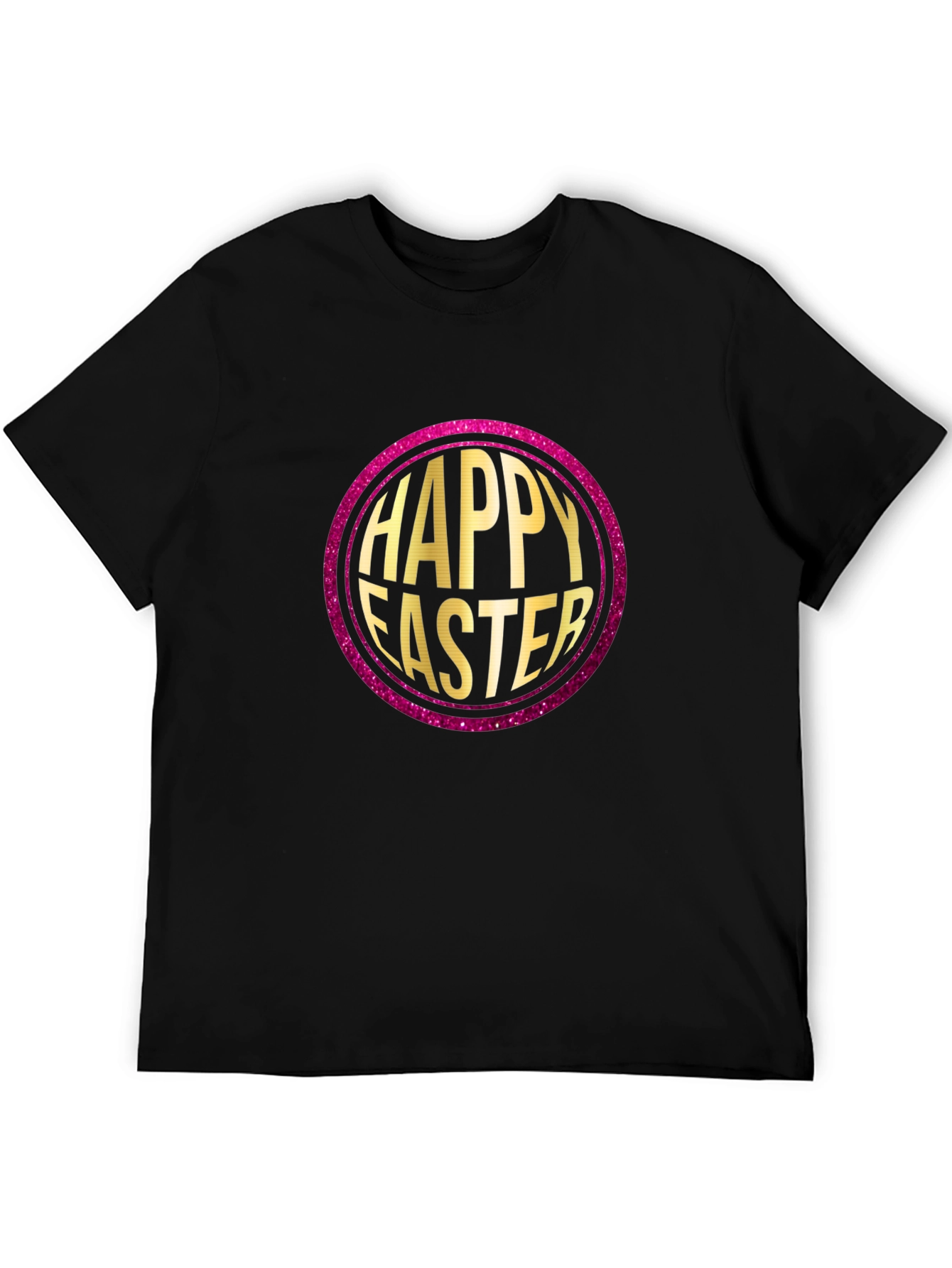 Happy Easter Graphic Print Crew Neck T-Shirt