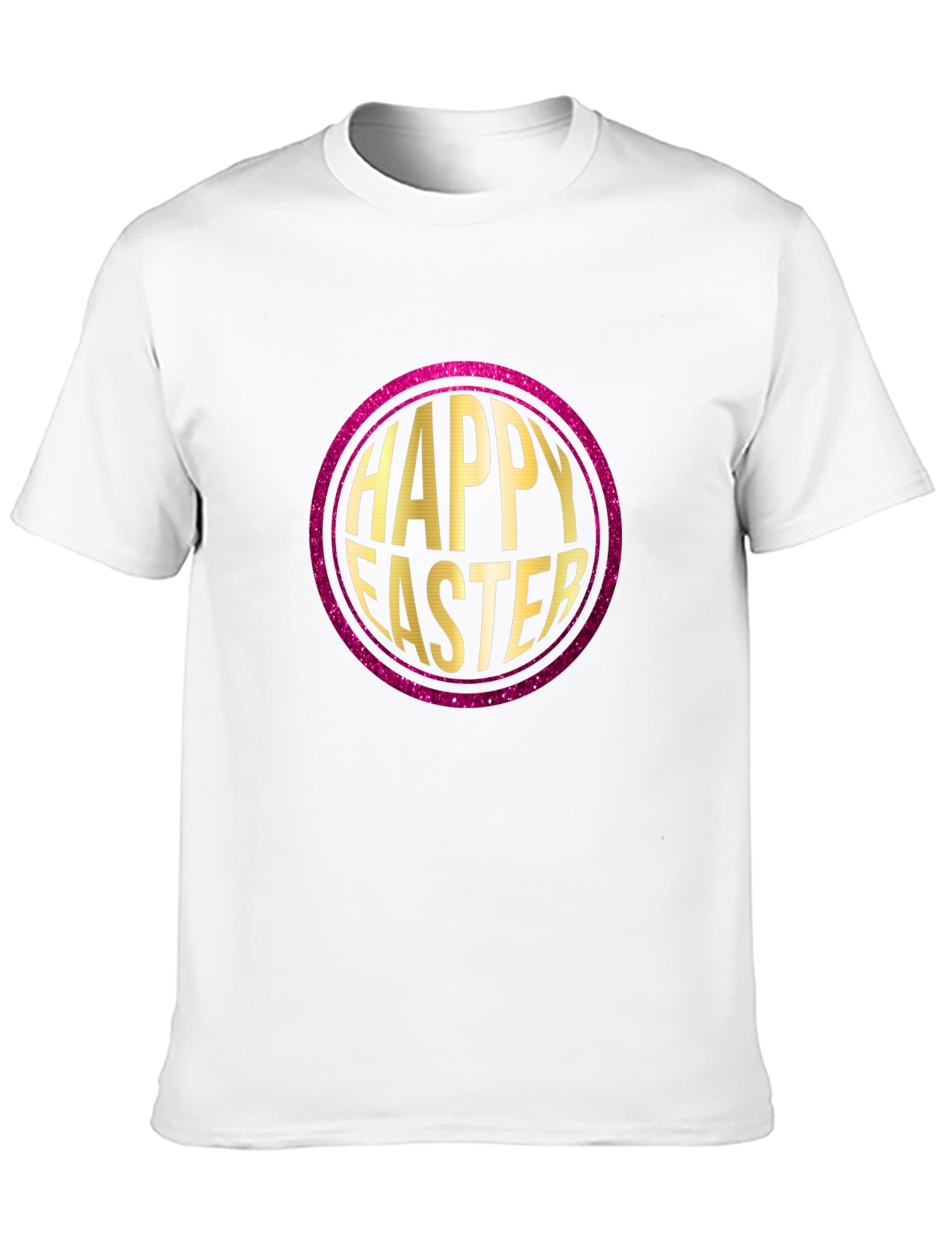 Happy Easter Graphic Print Crew Neck T-Shirt